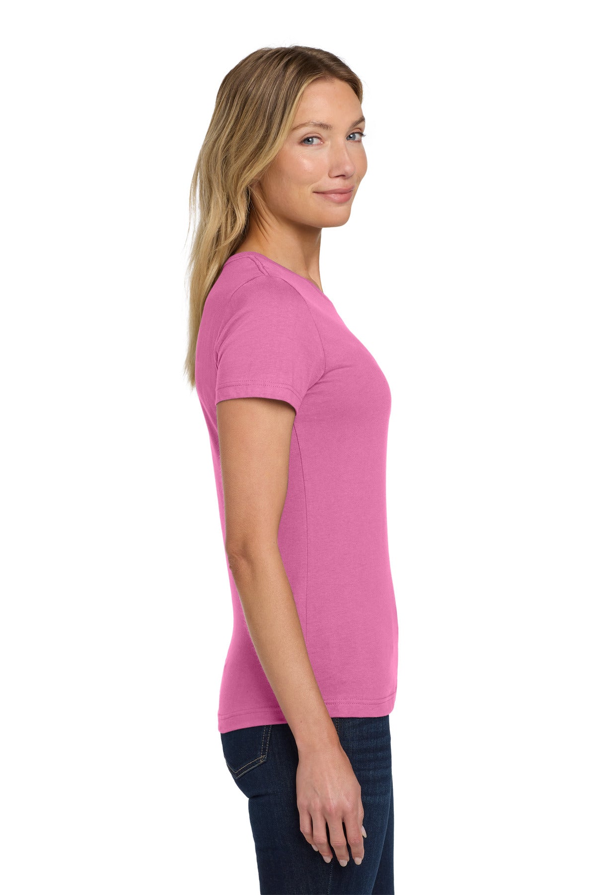 Gildan Softstyle Women's T-Shirt. 64000L - Azalea - side
