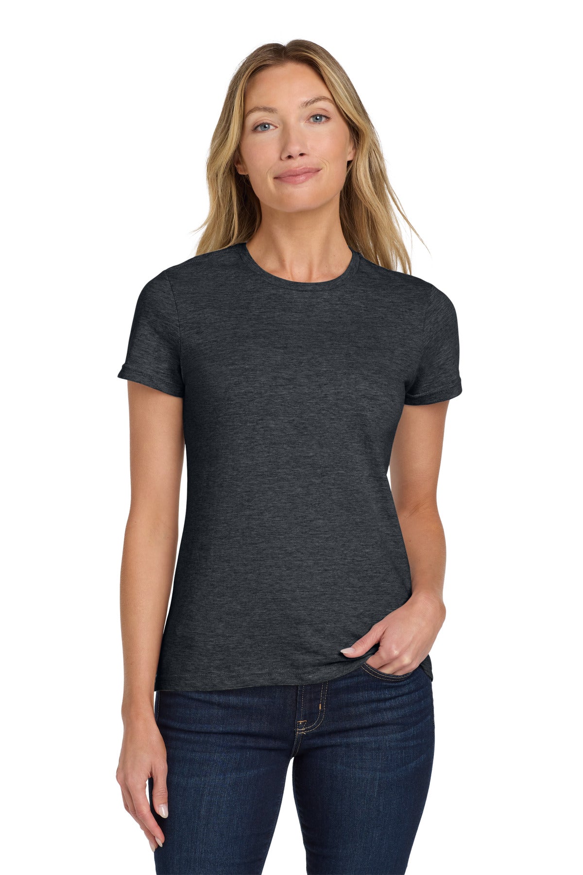 Gildan Softstyle Women's T-Shirt. 64000L - Dark Heather - front