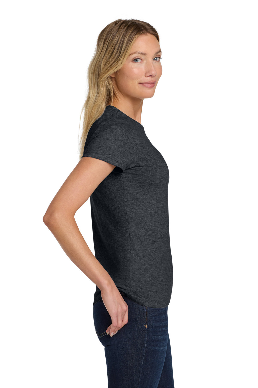 Gildan Softstyle Women's T-Shirt. 64000L - Dark Heather - side