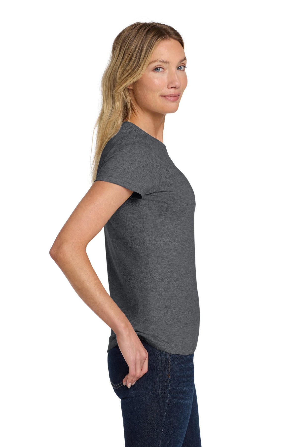 Gildan Softstyle Women's T-Shirt. 64000L - Graphite Heather - side