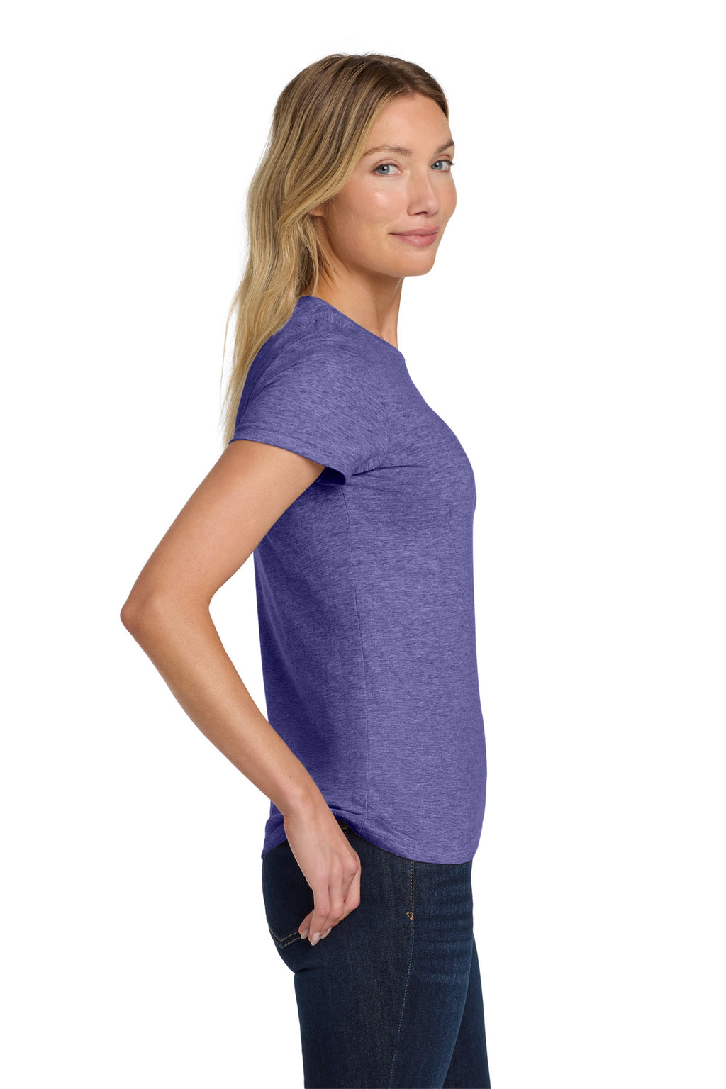 Gildan Softstyle Women's T-Shirt. 64000L - Heather Purple - side