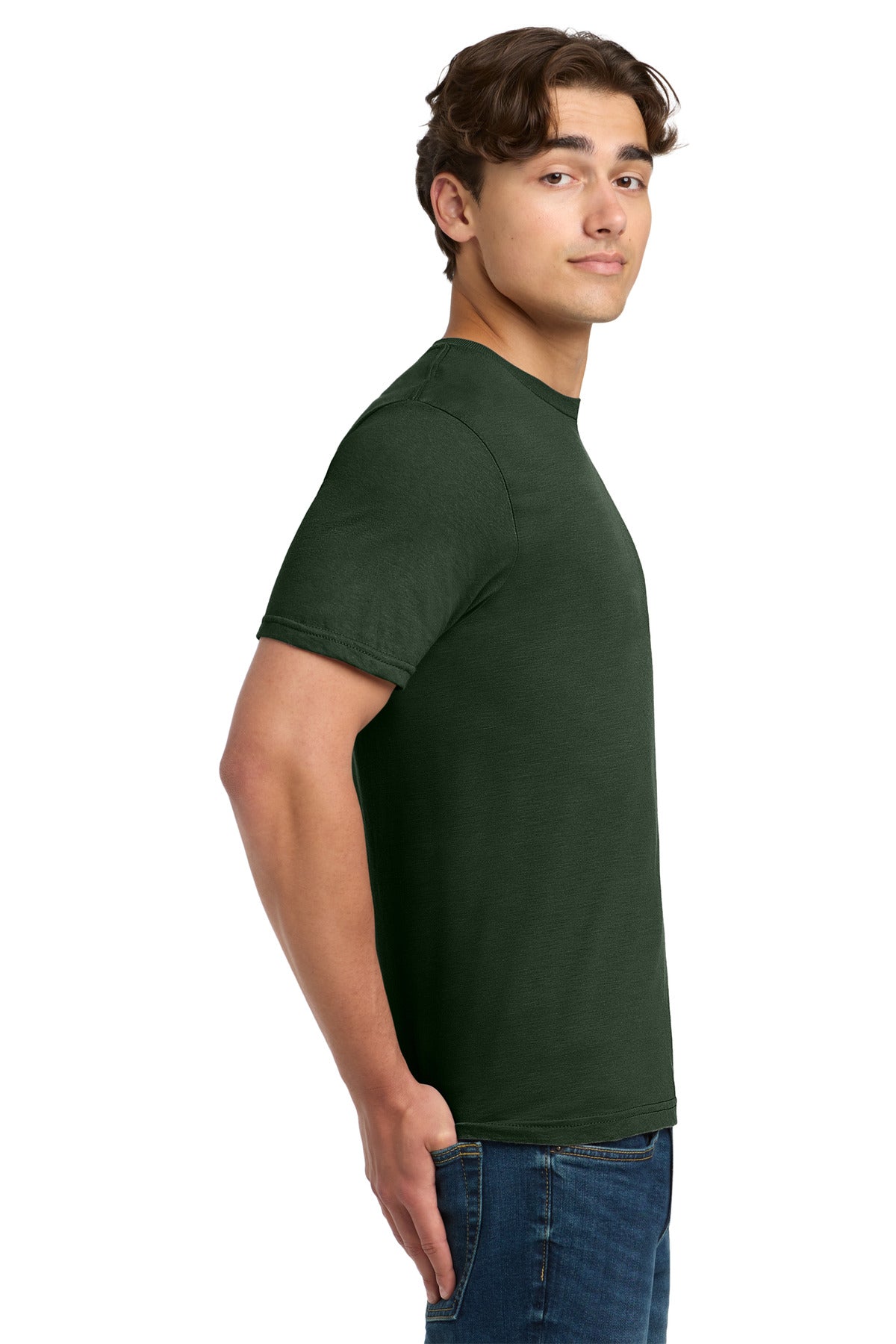 Gildan Softstyle T-Shirt. 64000 - Forest Green - side