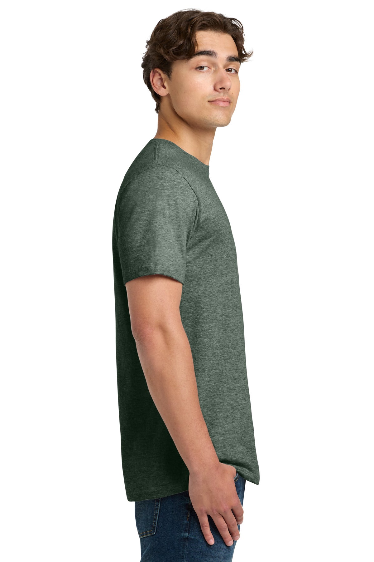 Gildan Softstyle T-Shirt. 64000 - Heather Military Green - side