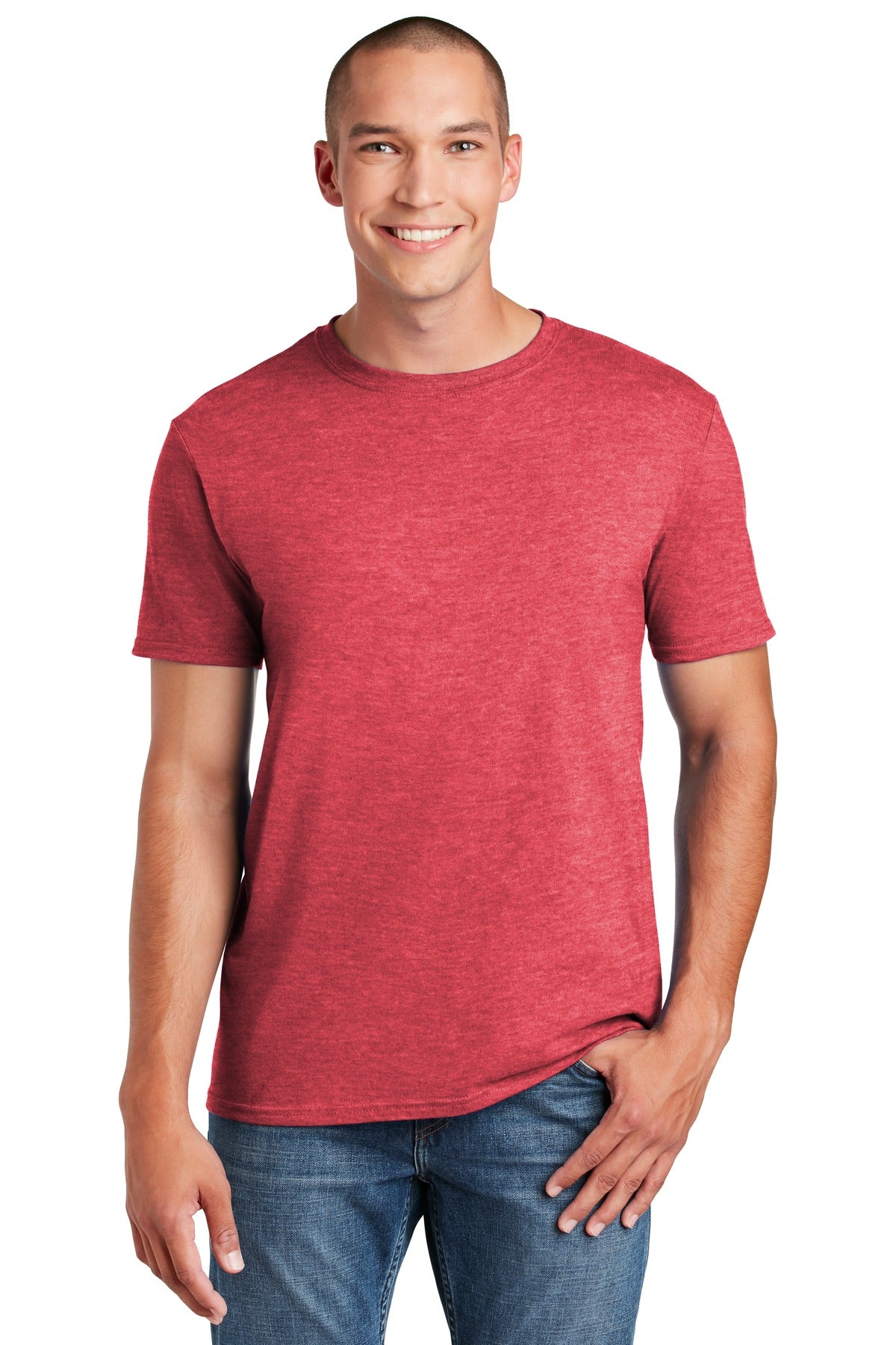 Gildan Softstyle T-Shirt. 64000 - Heather Red - front