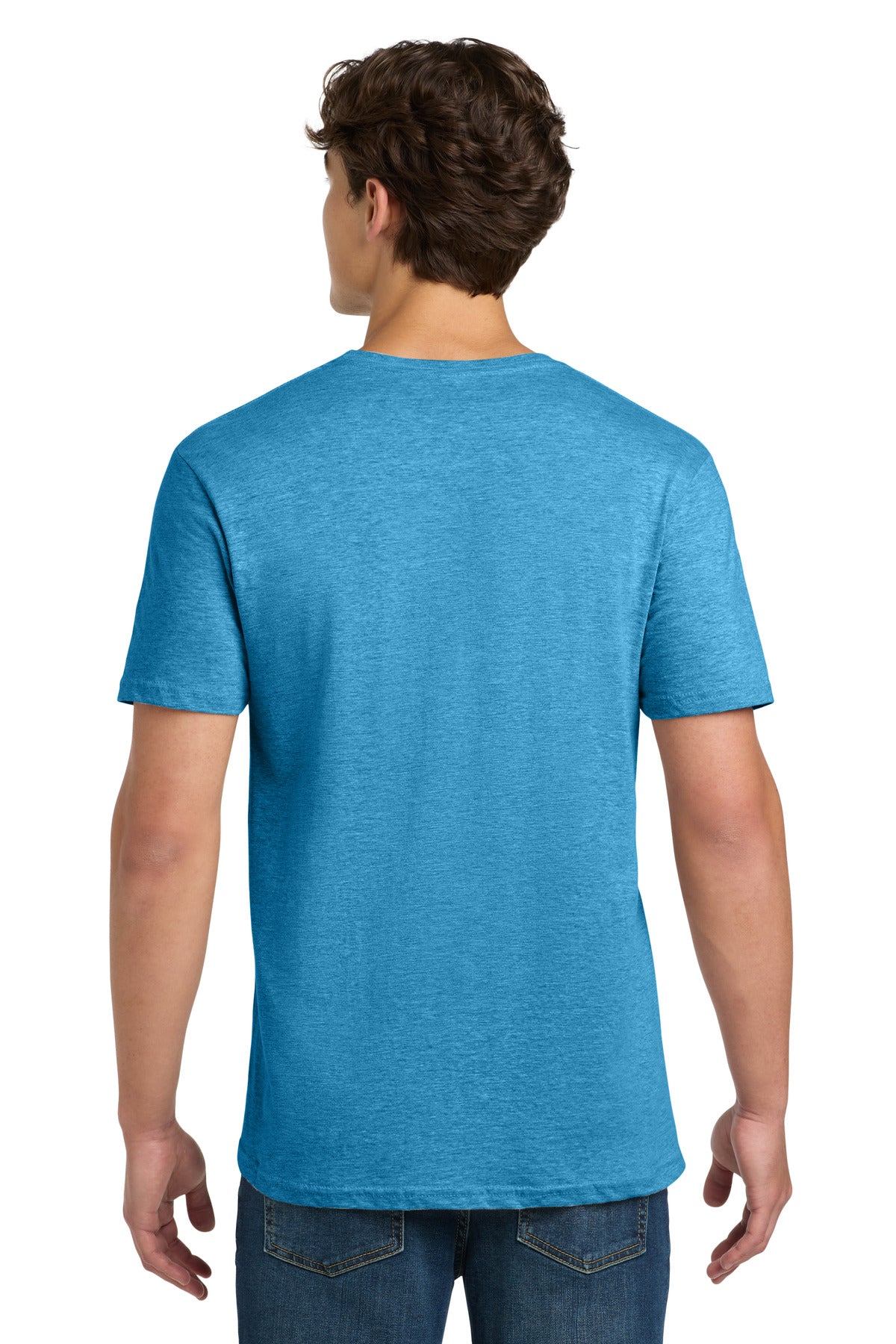 Gildan Softstyle T-Shirt. 64000 - Heather Sapphire - back