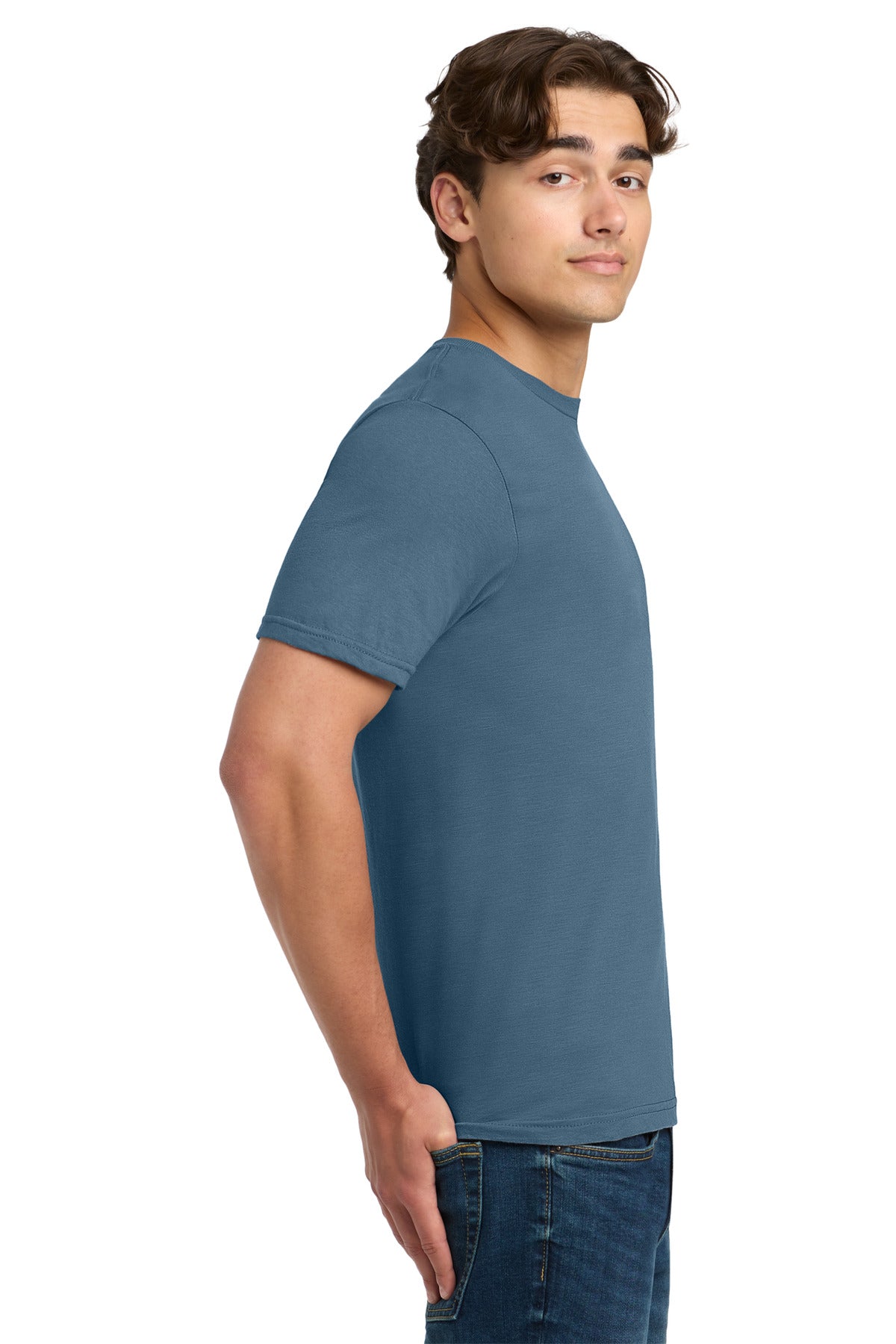 Gildan Softstyle T-Shirt. 64000 - Indigo Blue - side