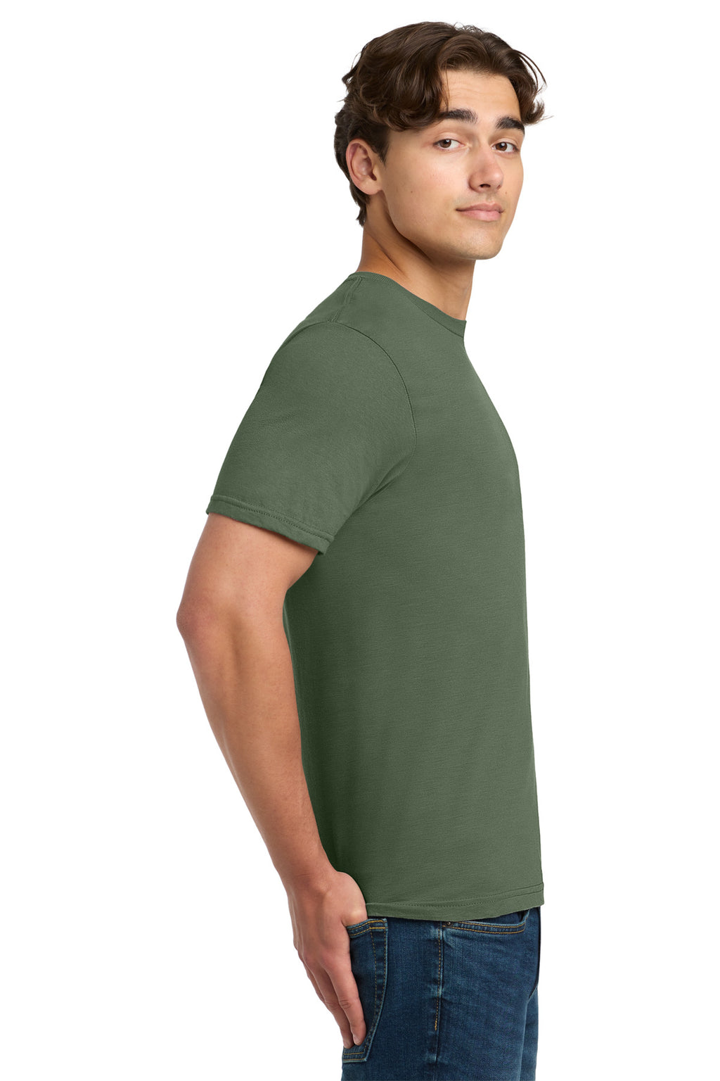 Gildan Softstyle T-Shirt. 64000 - Military Green - side