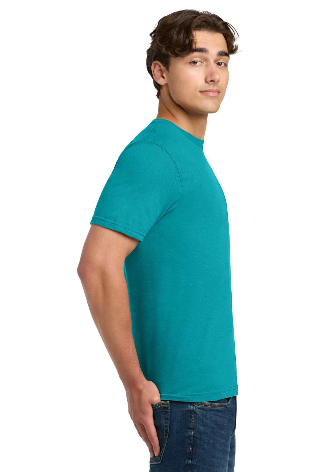 Gildan Softstyle T-Shirt. 64000 - Tropical Blue - side