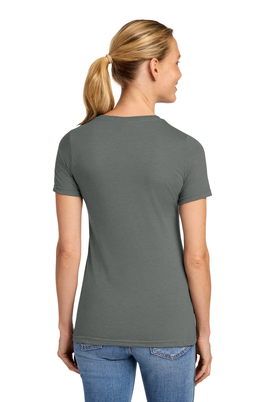 Gildan Softstyle Women's CVC T-Shirt 64001LCVC - Gunmetal - back