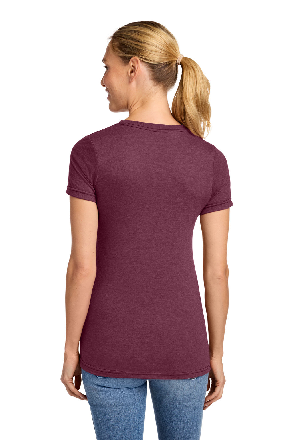 Gildan Softstyle Women's CVC T-Shirt 64001LCVC - Maroon Mist - back