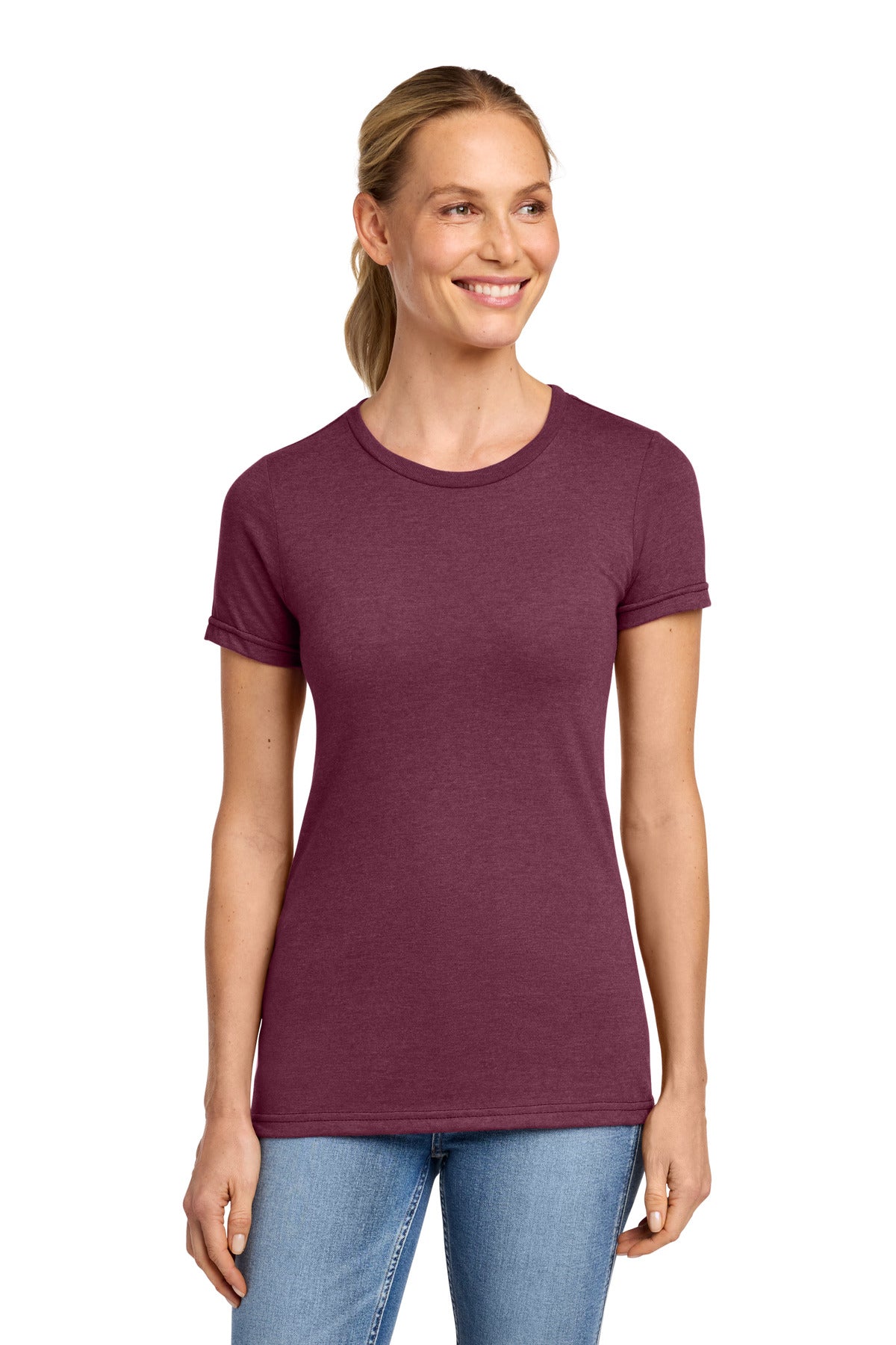 Gildan Softstyle Women's CVC T-Shirt 64001LCVC - Maroon Mist - front