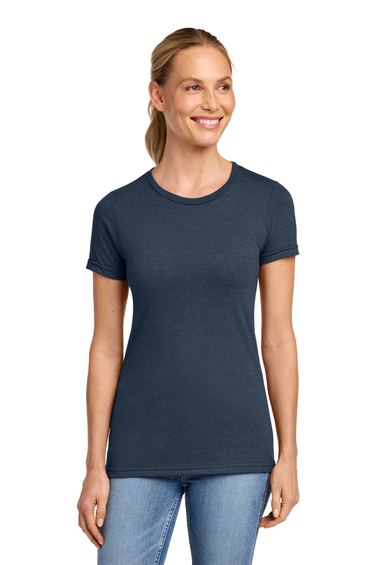 Gildan Softstyle Women's CVC T-Shirt 64001LCVC - Navy Mist - front