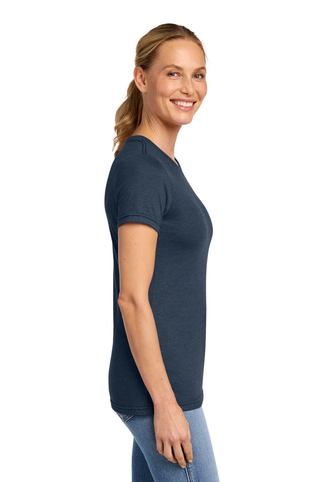 Gildan Softstyle Women's CVC T-Shirt 64001LCVC - Navy Mist - side