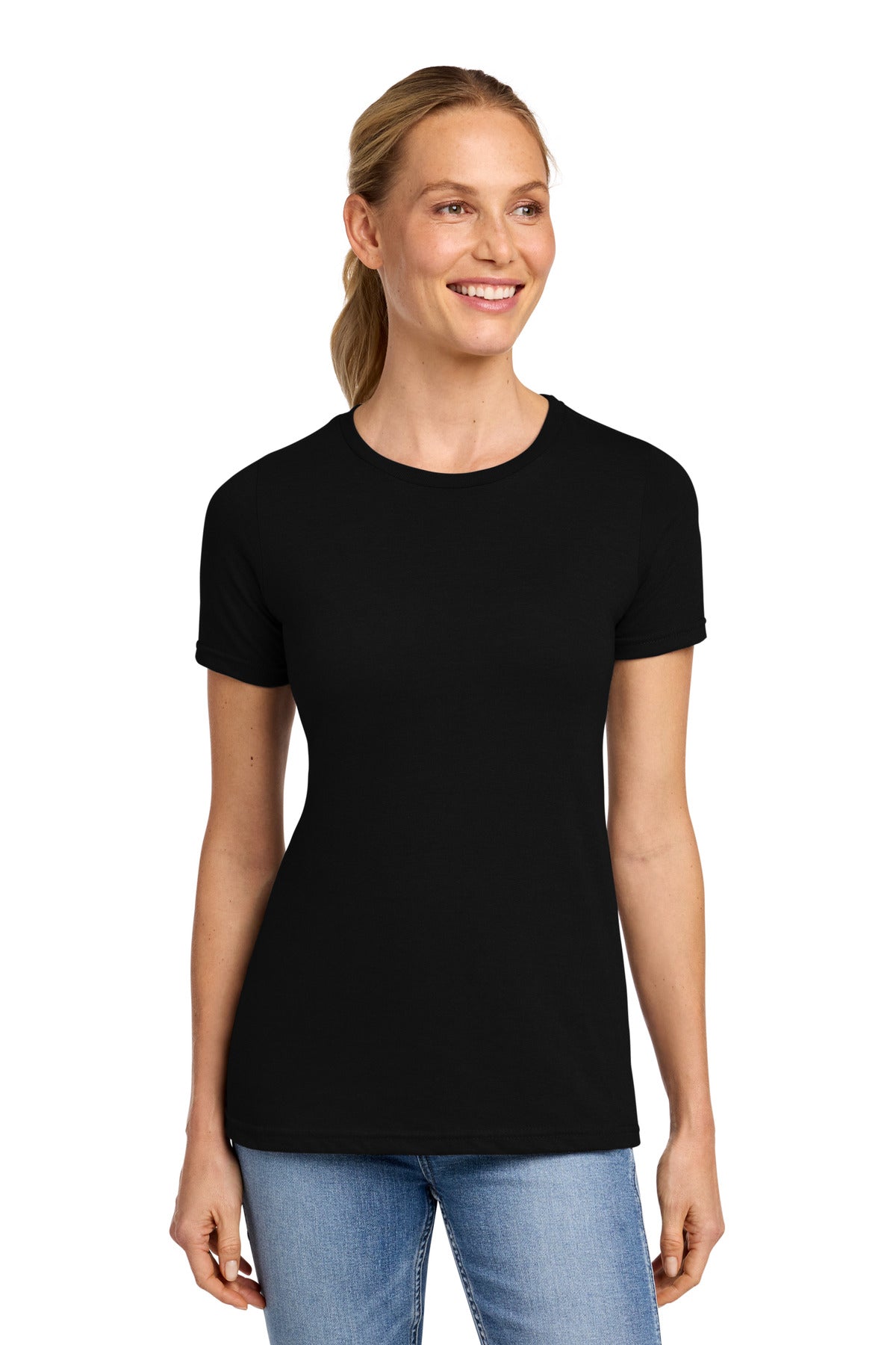 Gildan Softstyle Women's CVC T-Shirt 64001LCVC - Pitch Black - front