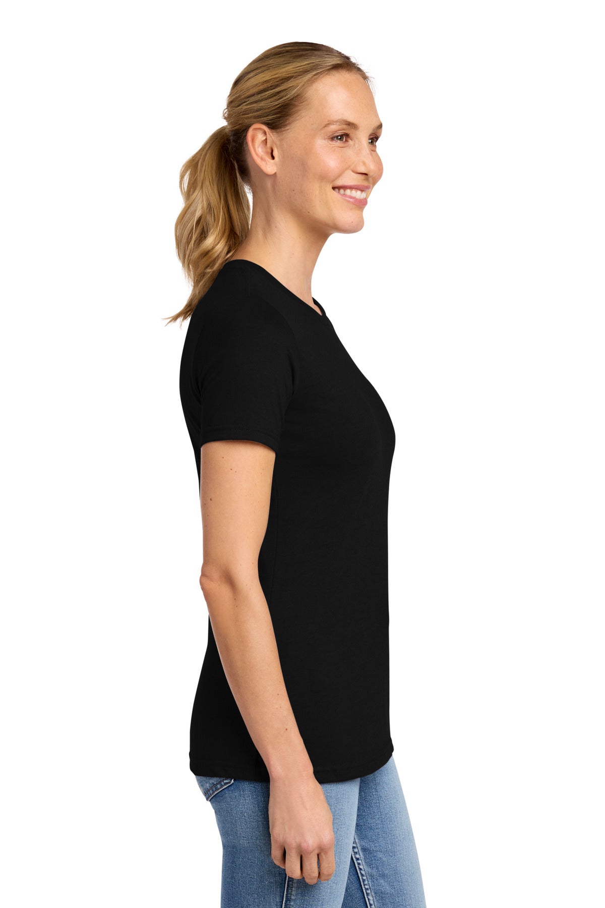 Gildan Softstyle Women's CVC T-Shirt 64001LCVC - Pitch Black - side