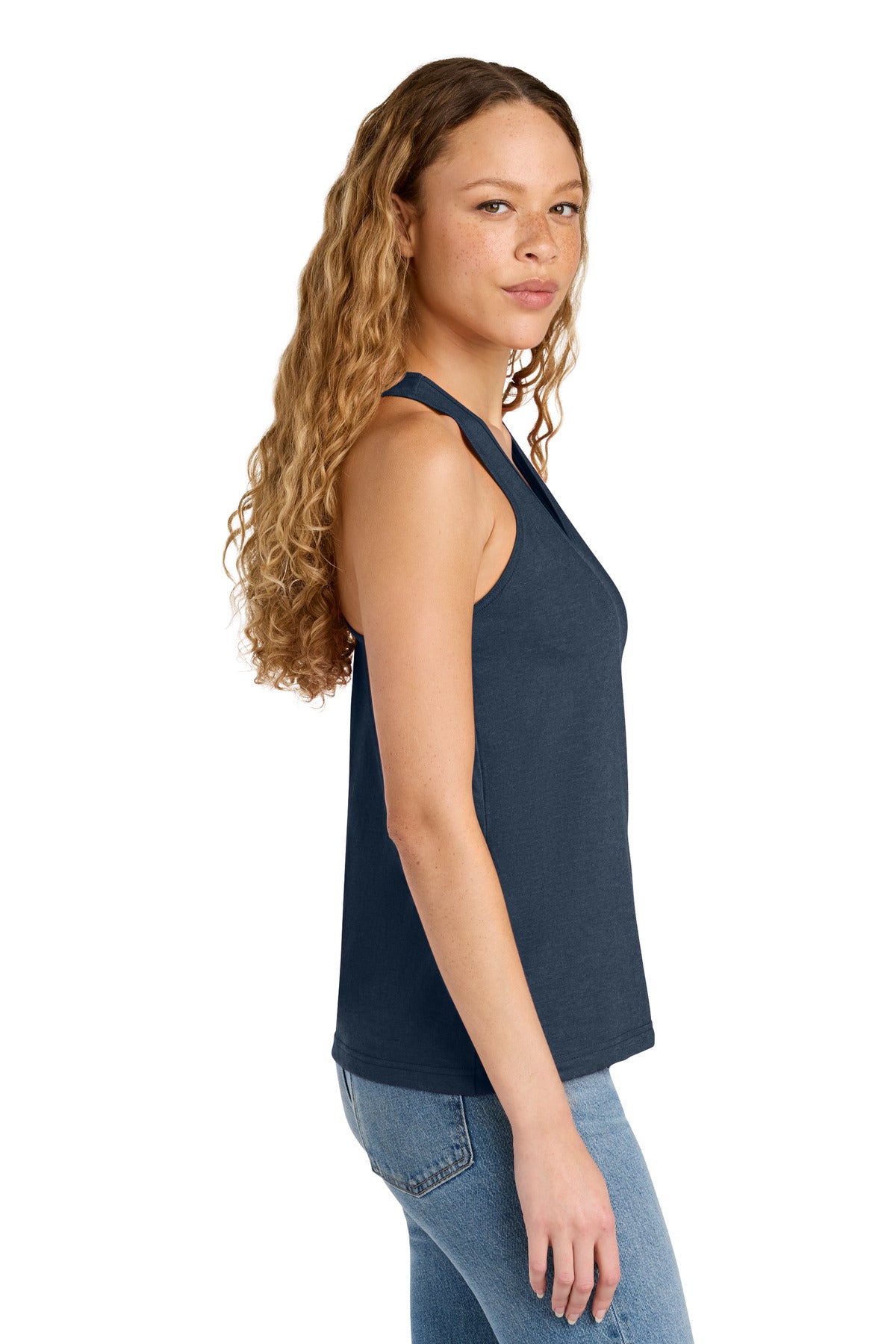 Gildan Softstyle Women's CVC Racerback Tank 64220LCVC - Navy Mist - side