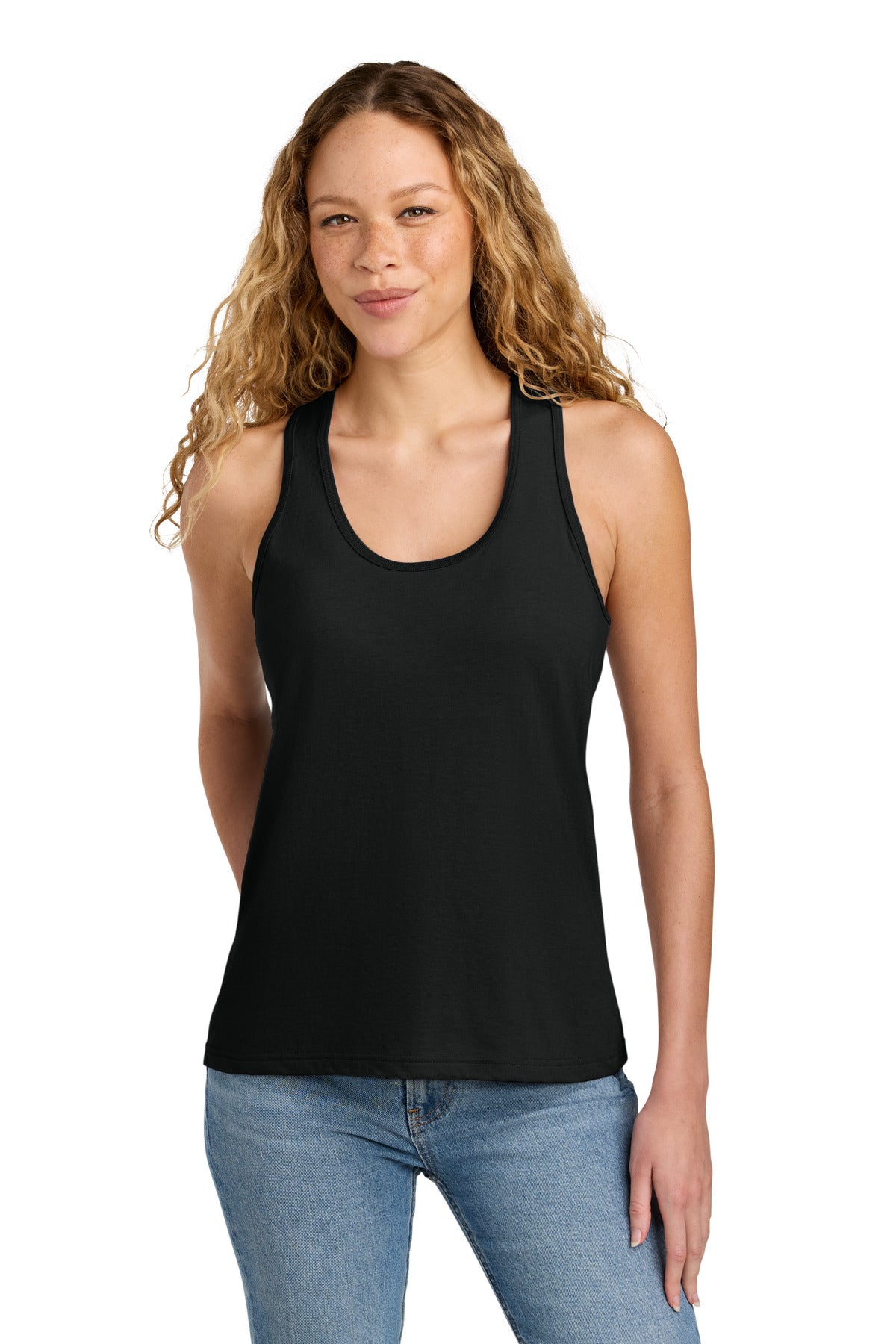 Gildan Softstyle Women's CVC Racerback Tank 64220LCVC - Pitch Black - front