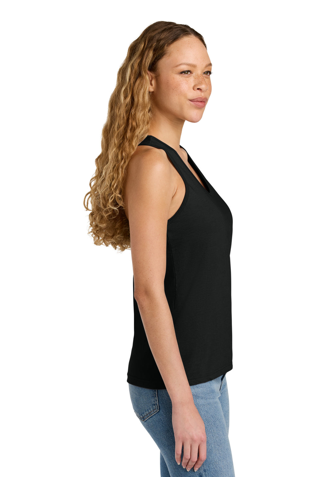 Gildan Softstyle Women's CVC Racerback Tank 64220LCVC - Pitch Black - side