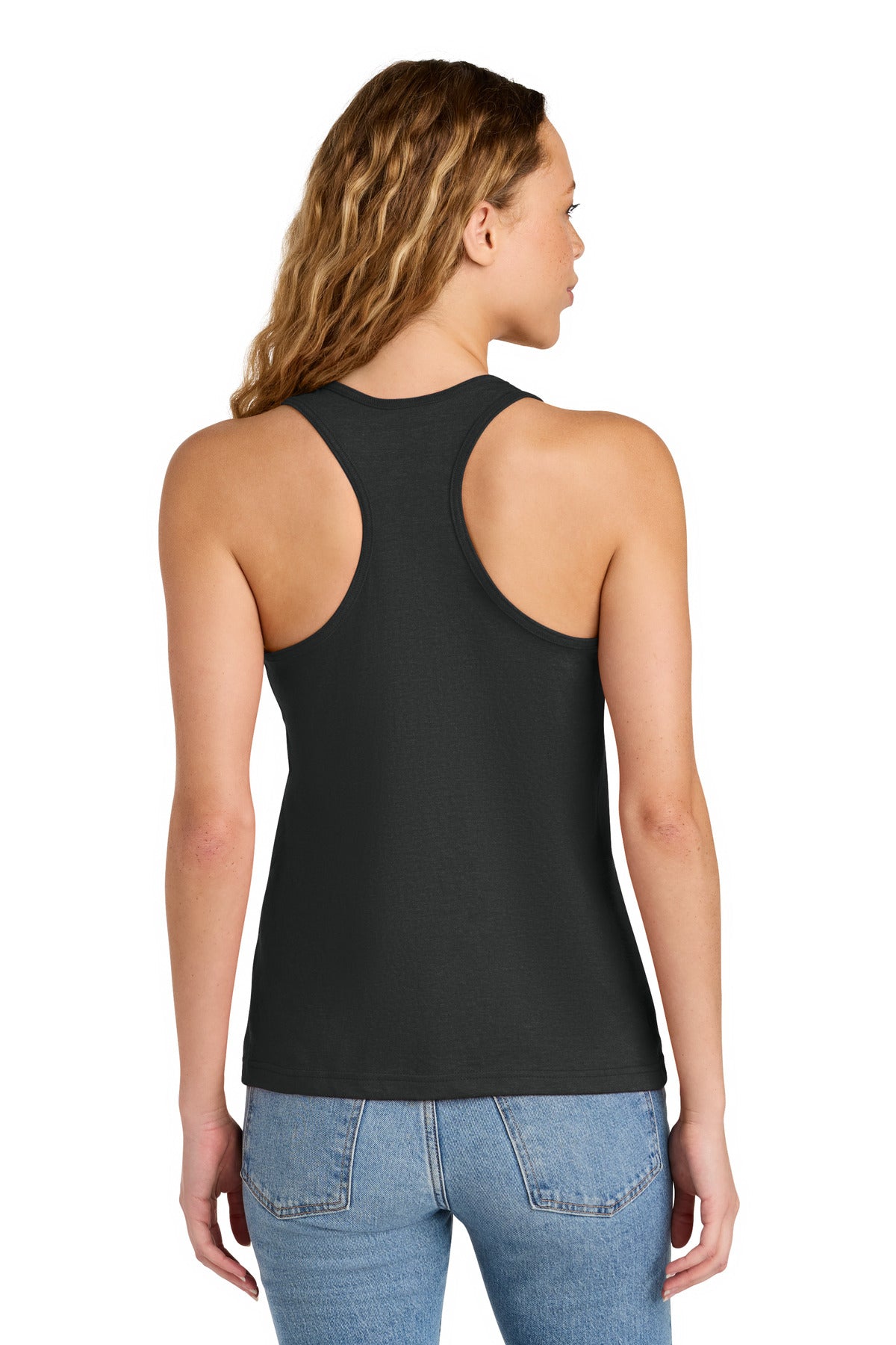 Gildan Softstyle Women's CVC Racerback Tank 64220LCVC - Pitch Black Mist - back