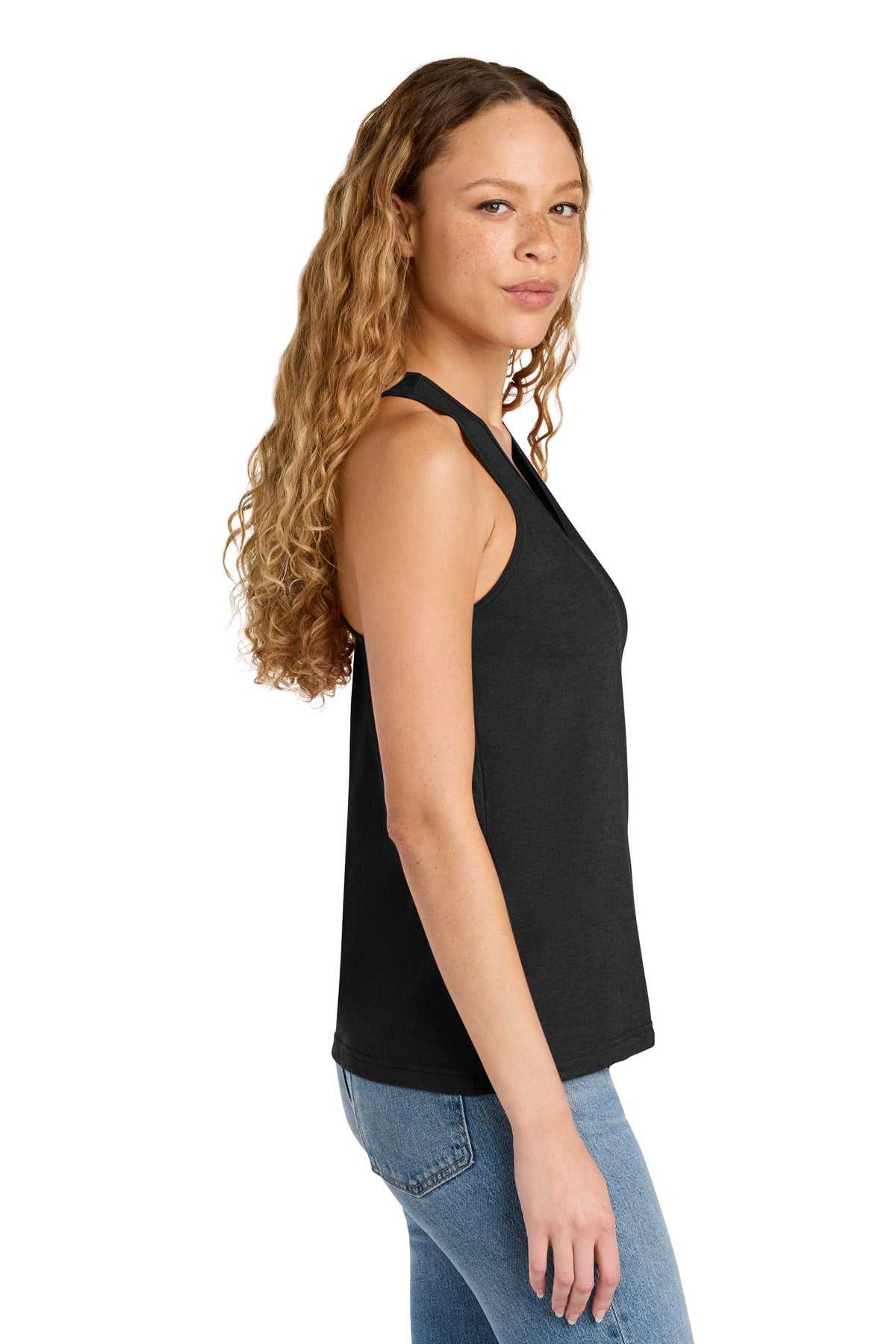 Gildan Softstyle Women's CVC Racerback Tank 64220LCVC - Pitch Black Mist - side