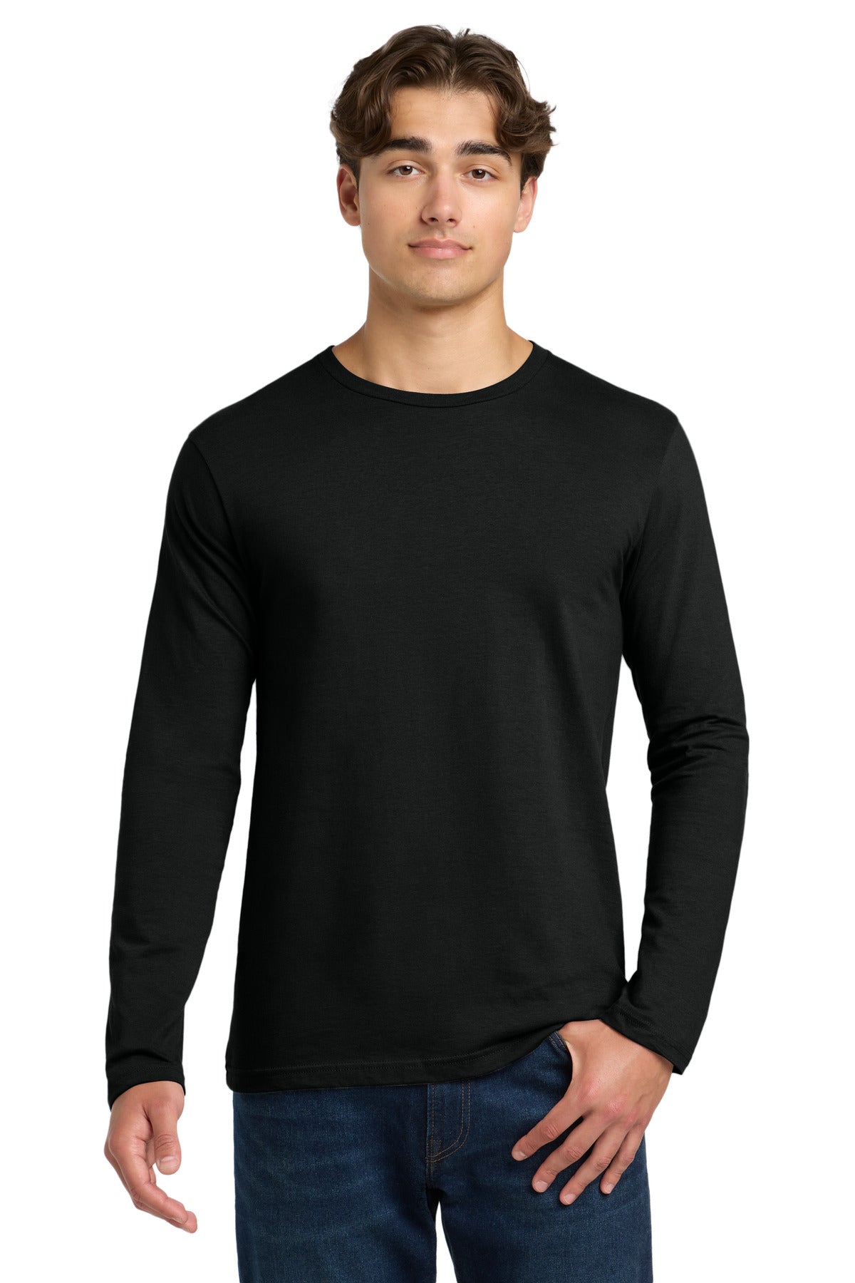 Gildan Softstyle Long Sleeve T-Shirt. 64400 - Black - front