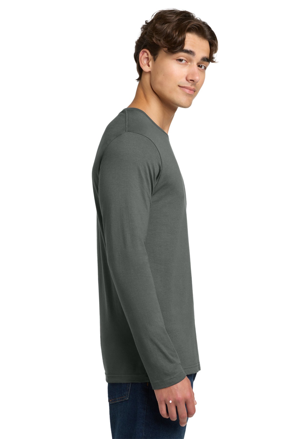 Gildan Softstyle Long Sleeve T-Shirt. 64400 - Charcoal - side