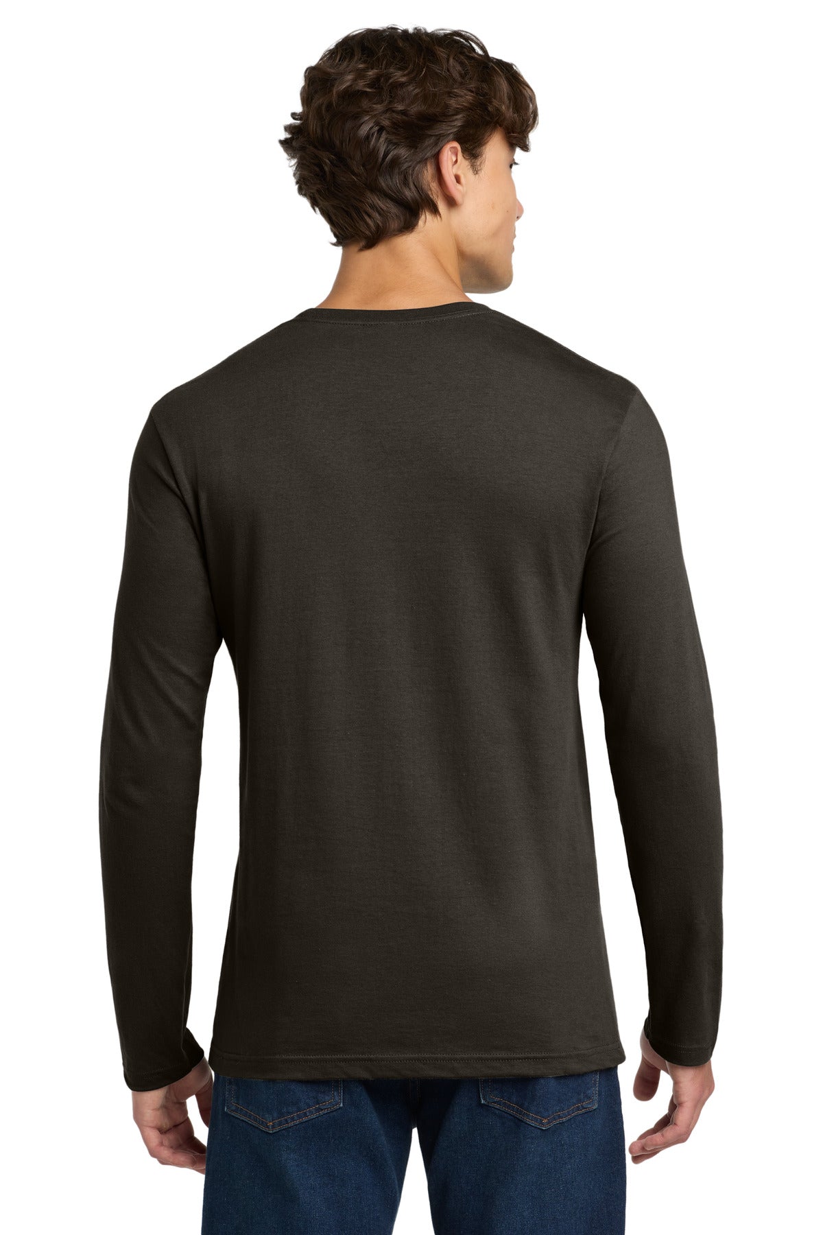 Gildan Softstyle Long Sleeve T-Shirt. 64400 - Dark Chocolate - back