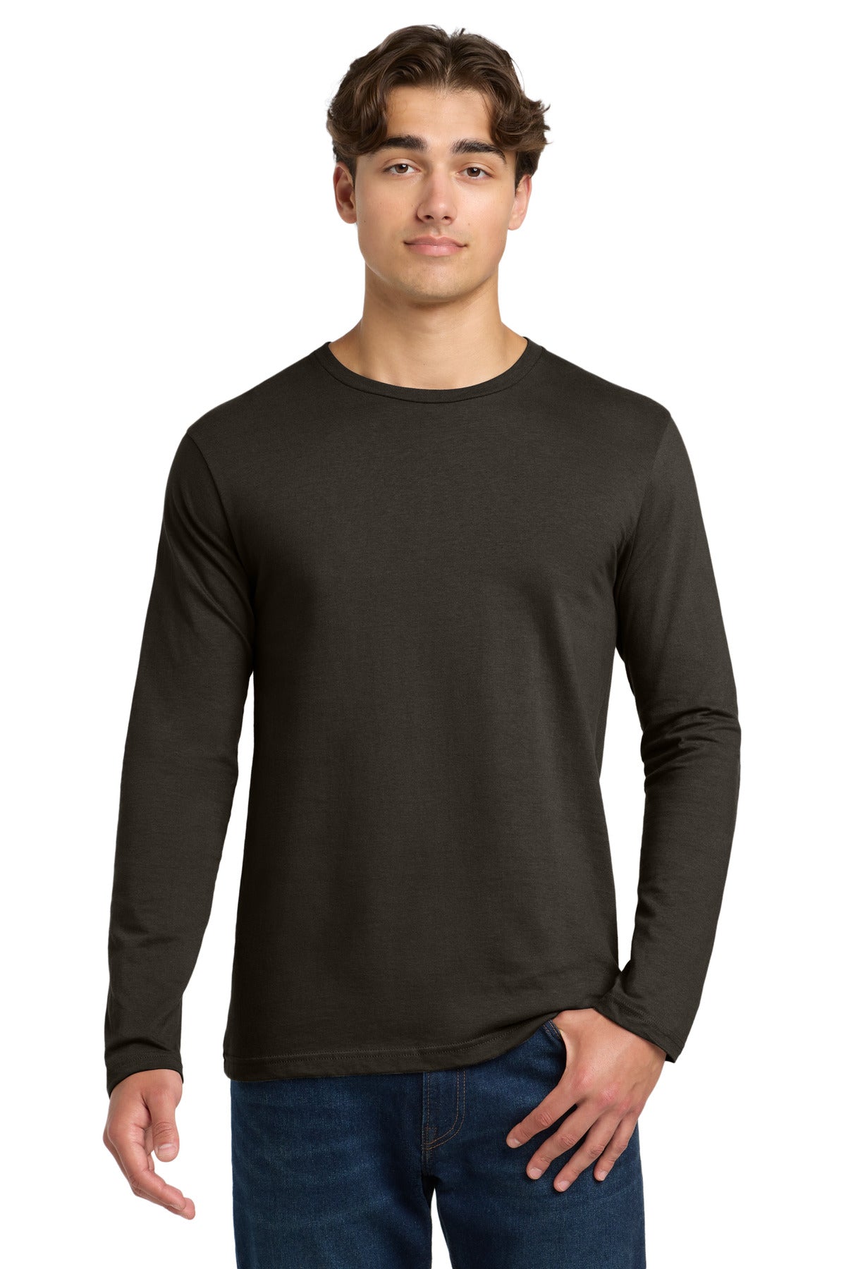 Gildan Softstyle Long Sleeve T-Shirt. 64400 - Dark Chocolate - front