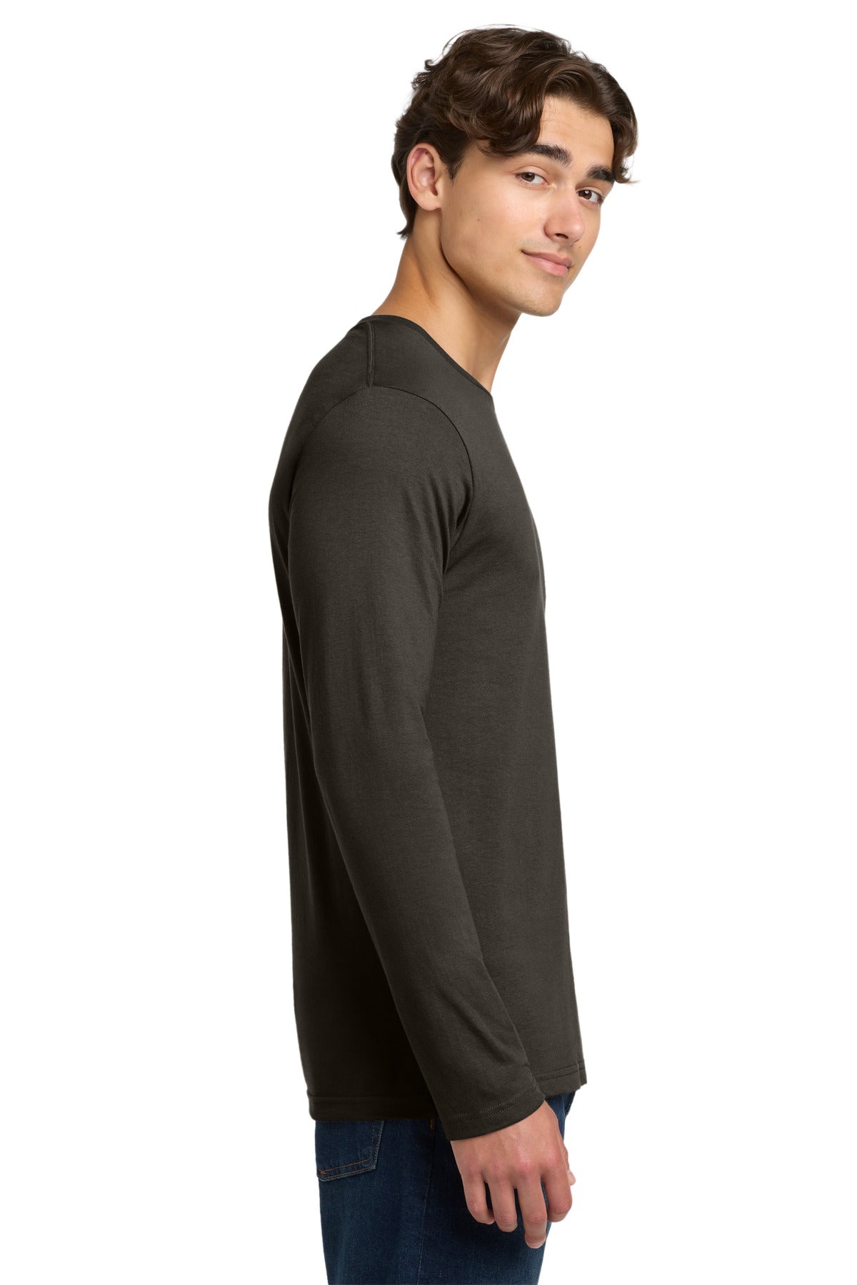 Gildan Softstyle Long Sleeve T-Shirt. 64400 - Dark Chocolate - side