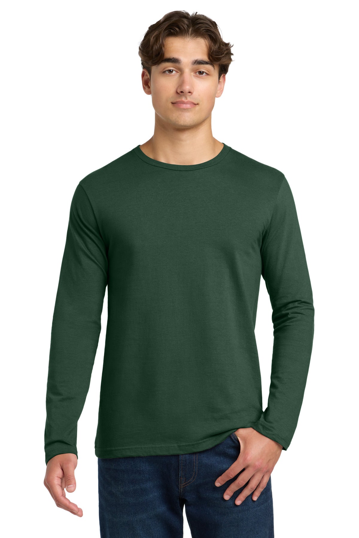 Gildan Softstyle Long Sleeve T-Shirt. 64400 - Fan Dark Green - front