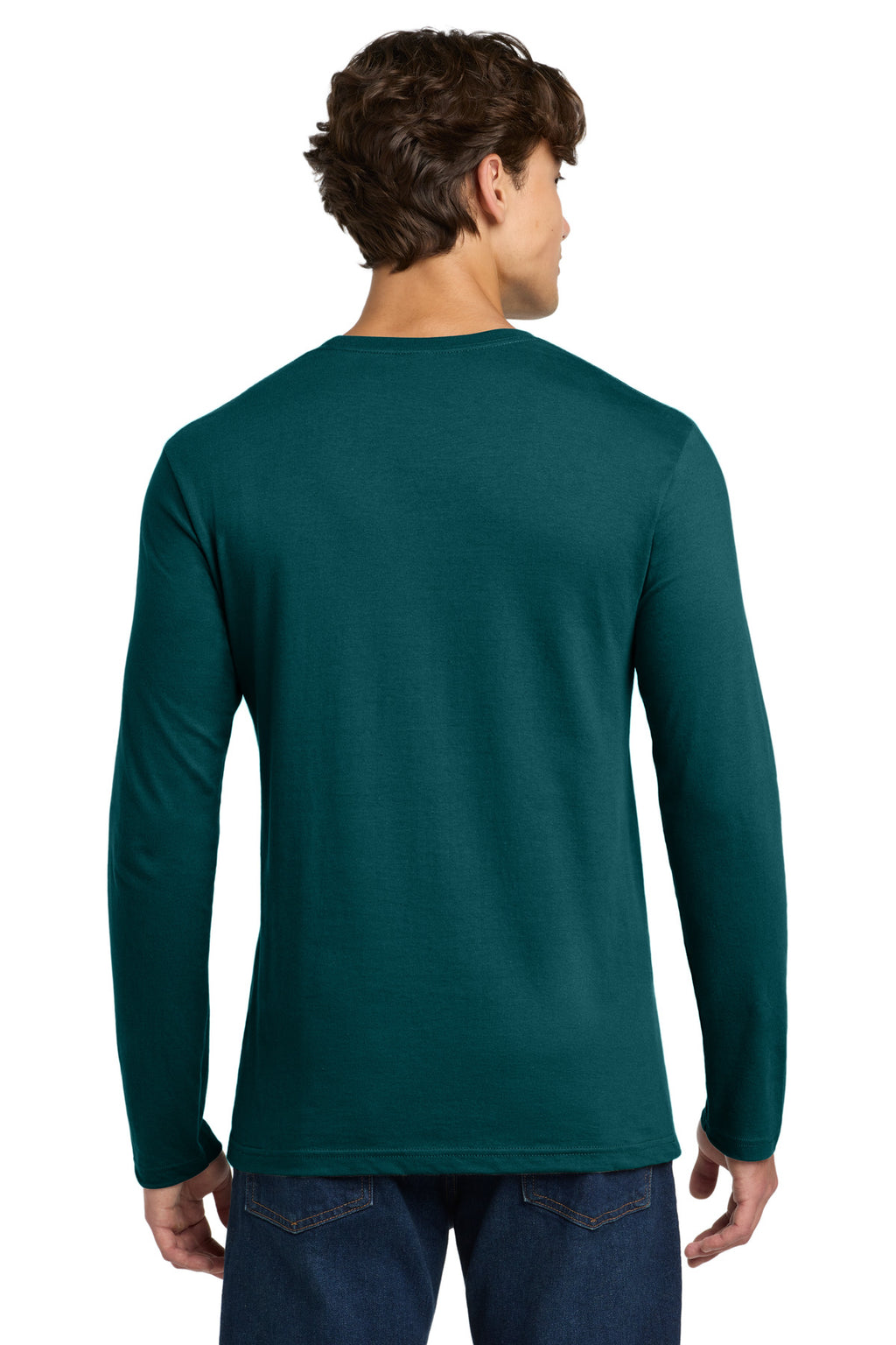 Gildan Softstyle Long Sleeve T-Shirt. 64400 - Fan Marine Green - back