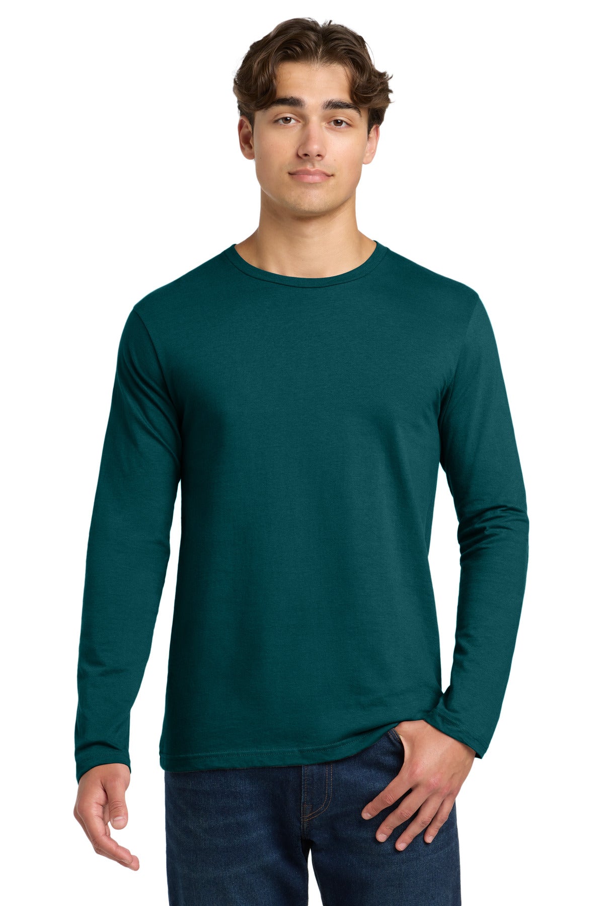 Gildan Softstyle Long Sleeve T-Shirt. 64400 - Fan Marine Green - front