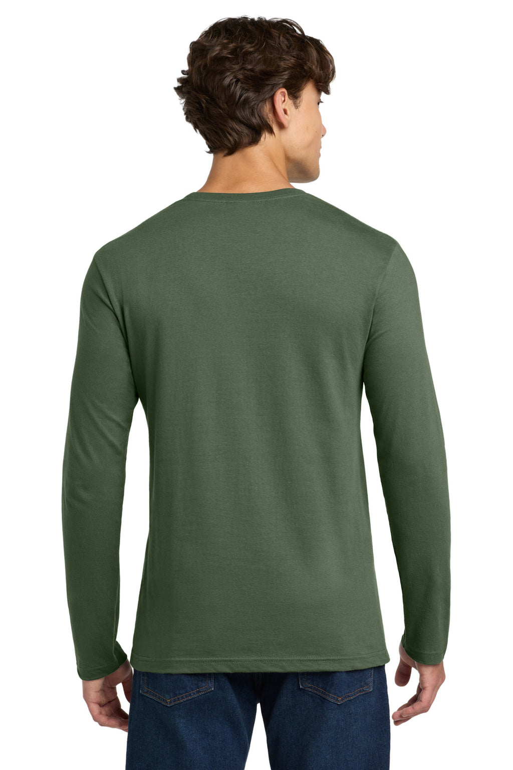 Gildan Softstyle Long Sleeve T-Shirt. 64400 - Military Green - back