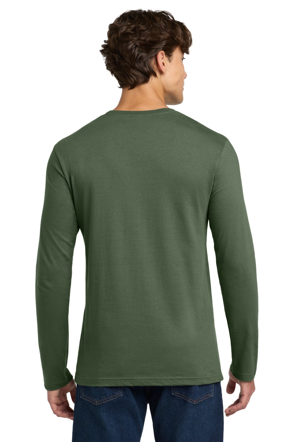 Gildan Softstyle Long Sleeve T-Shirt. 64400 - Military Green - back