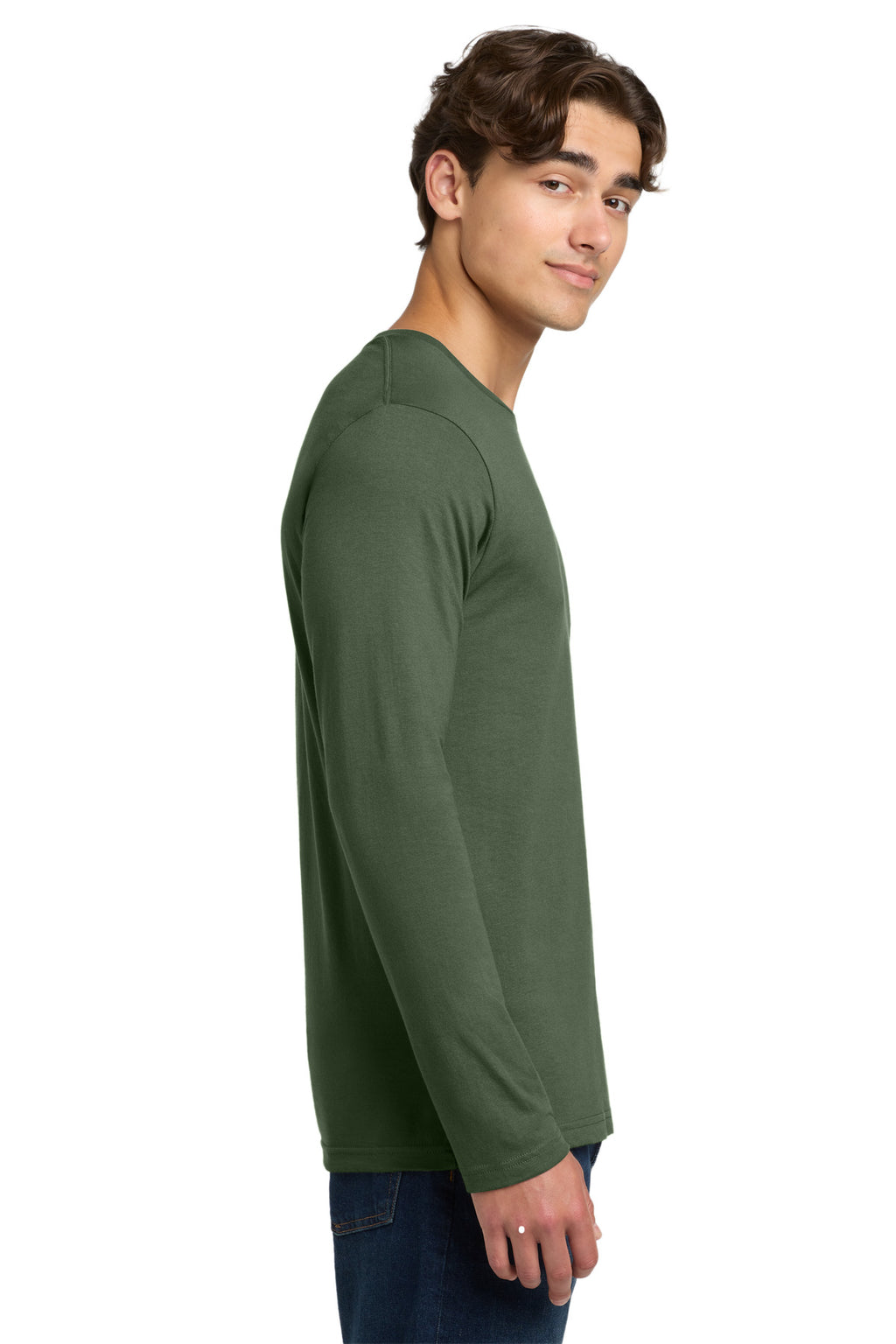 Gildan Softstyle Long Sleeve T-Shirt. 64400 - Military Green - side