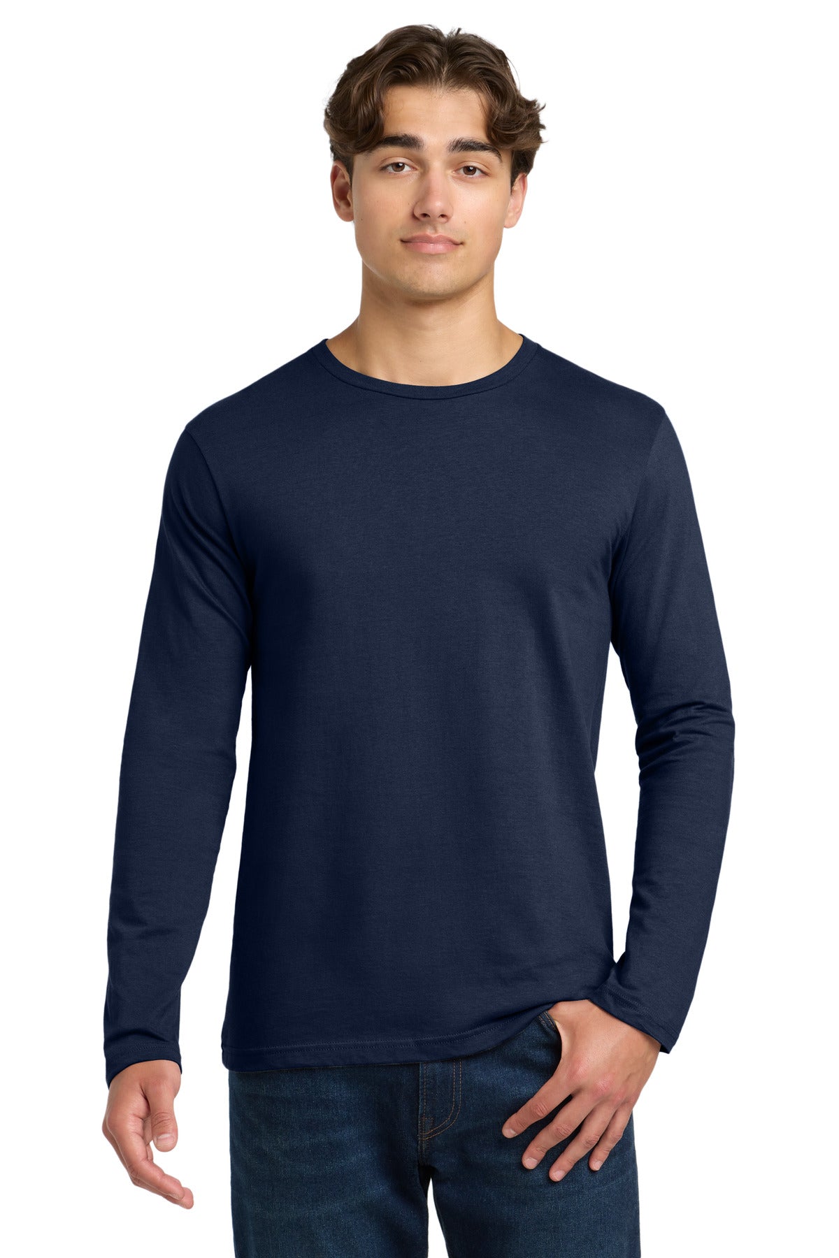 Gildan Softstyle Long Sleeve T-Shirt. 64400 - Navy - front