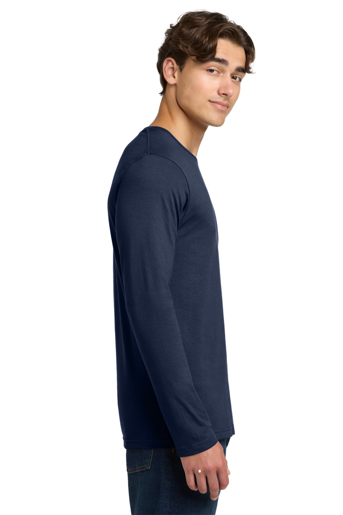 Gildan Softstyle Long Sleeve T-Shirt. 64400 - Navy - side