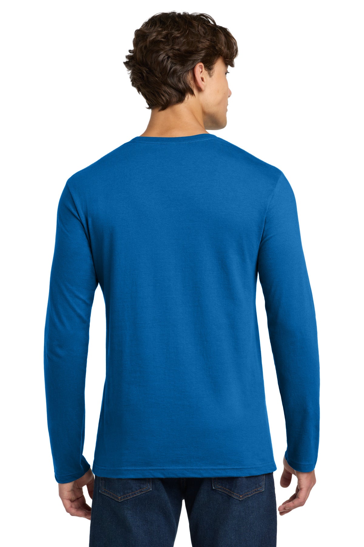 Gildan Softstyle Long Sleeve T-Shirt. 64400 - Neon Blue - back