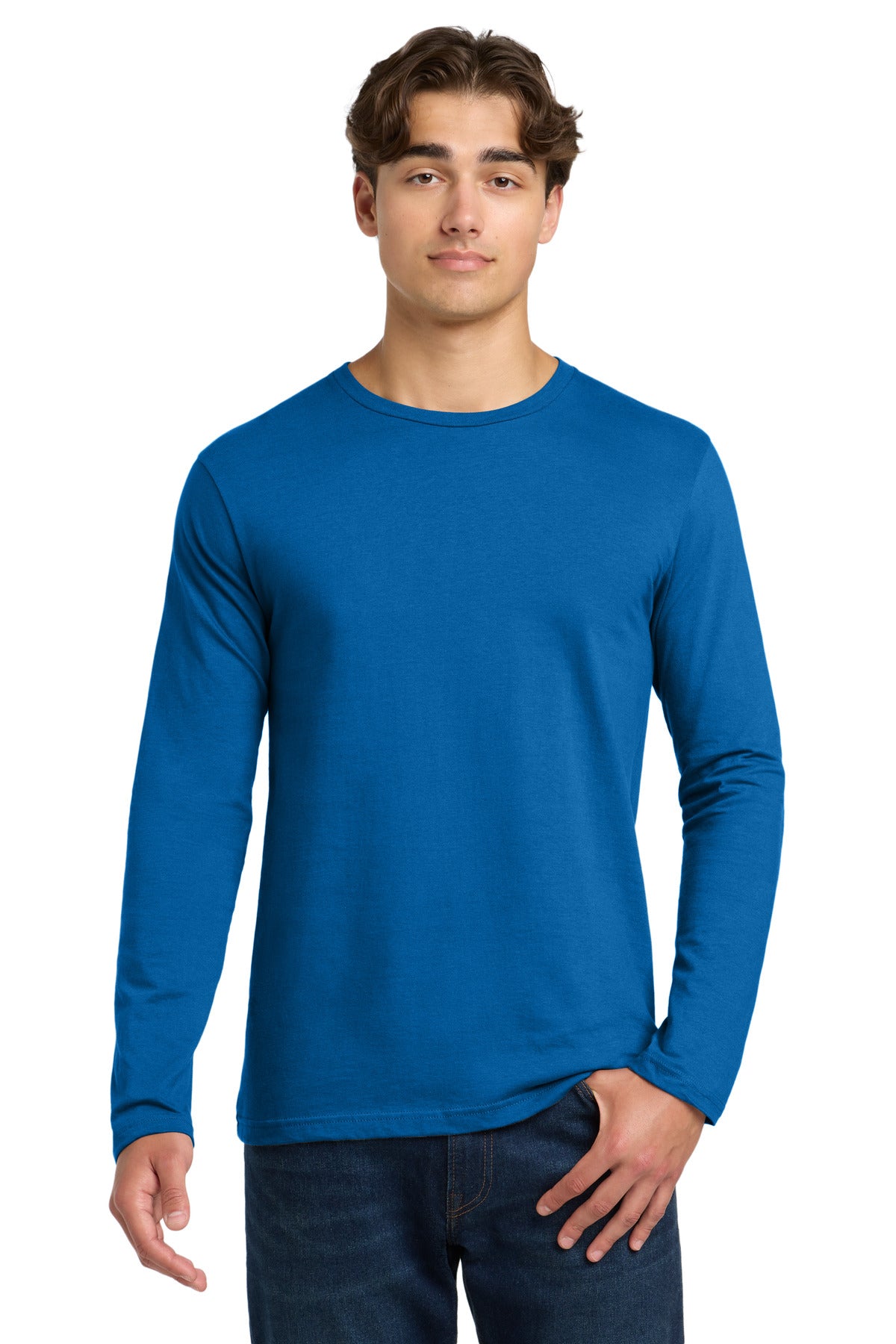 Gildan Softstyle Long Sleeve T-Shirt. 64400 - Neon Blue - front