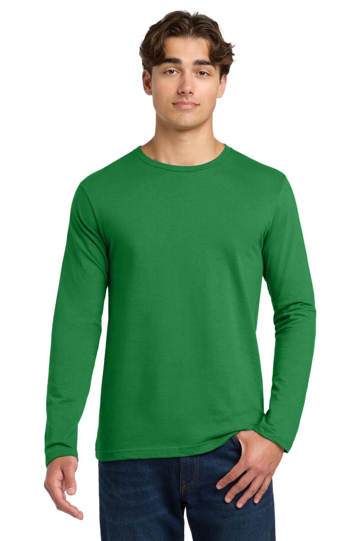 Gildan Softstyle Long Sleeve T-Shirt. 64400 - Turf Green - front