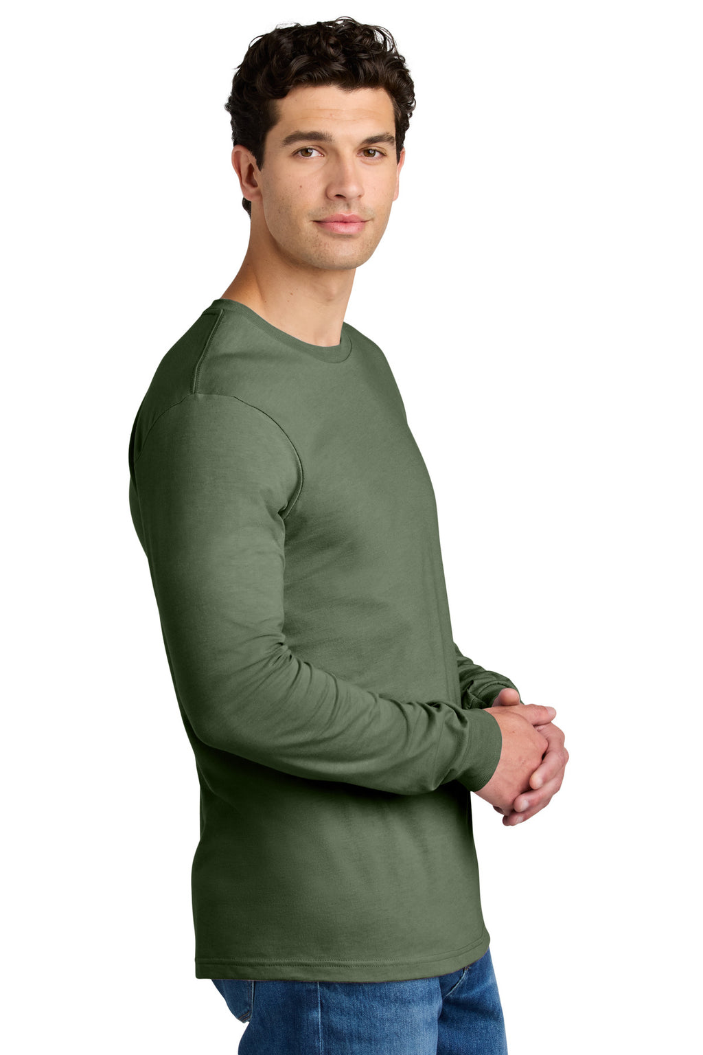 Gildan Softstyle CVC Long Sleeve Tee 64440CVC - Cactus - side