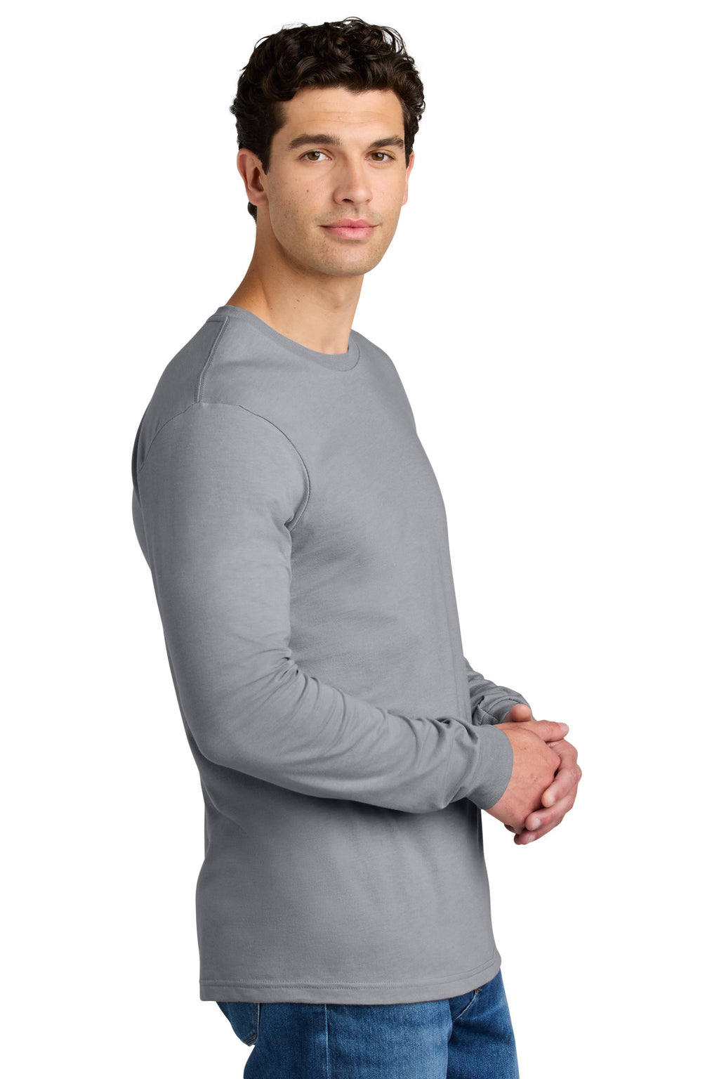 Gildan Softstyle CVC Long Sleeve Tee 64440CVC - Cement - side