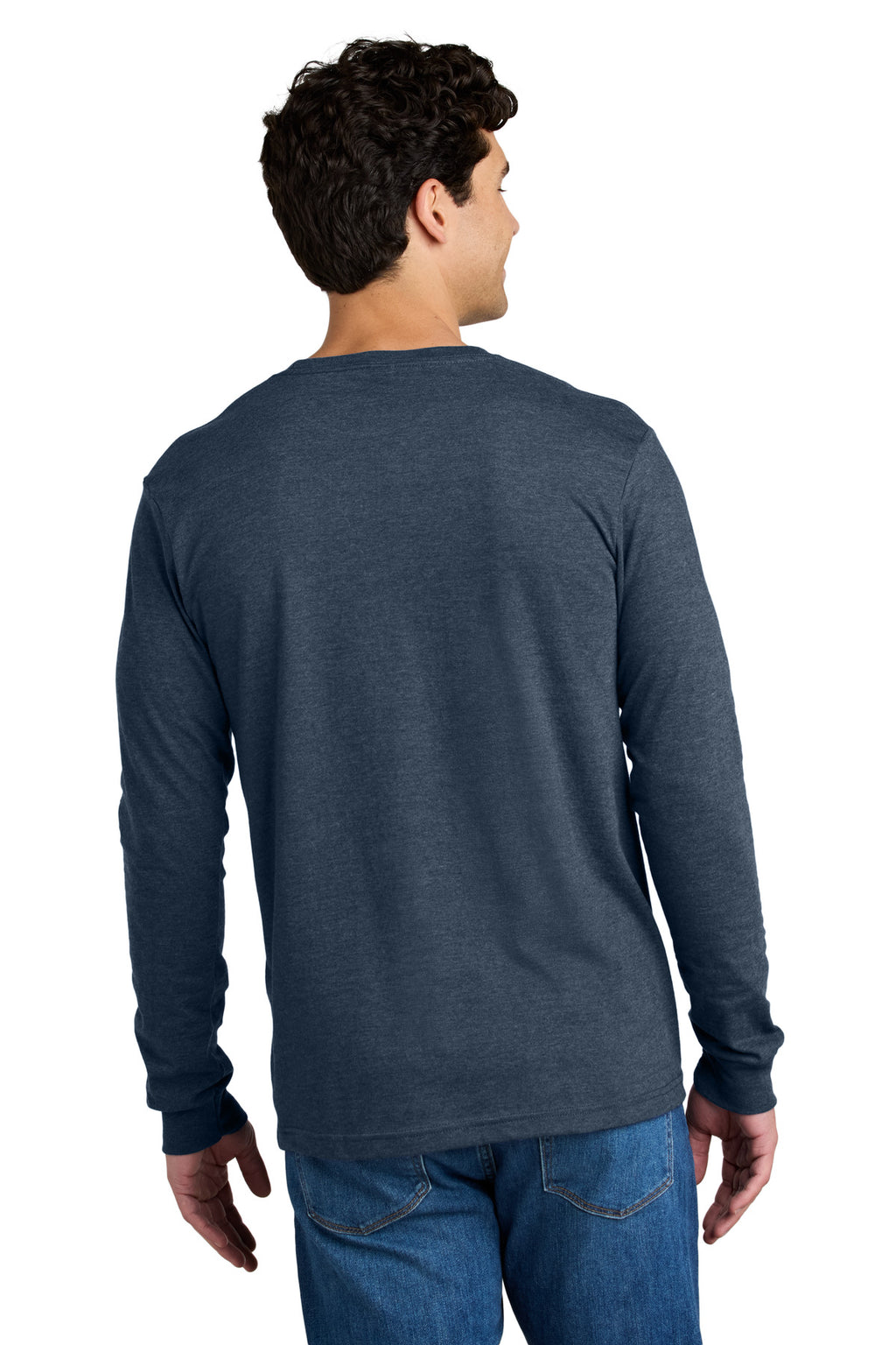 Gildan Softstyle CVC Long Sleeve Tee 64440CVC - Navy Mist - back