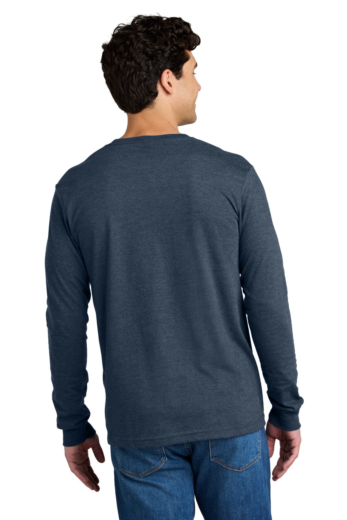 Gildan Softstyle CVC Long Sleeve Tee 64440CVC - Navy Mist - back
