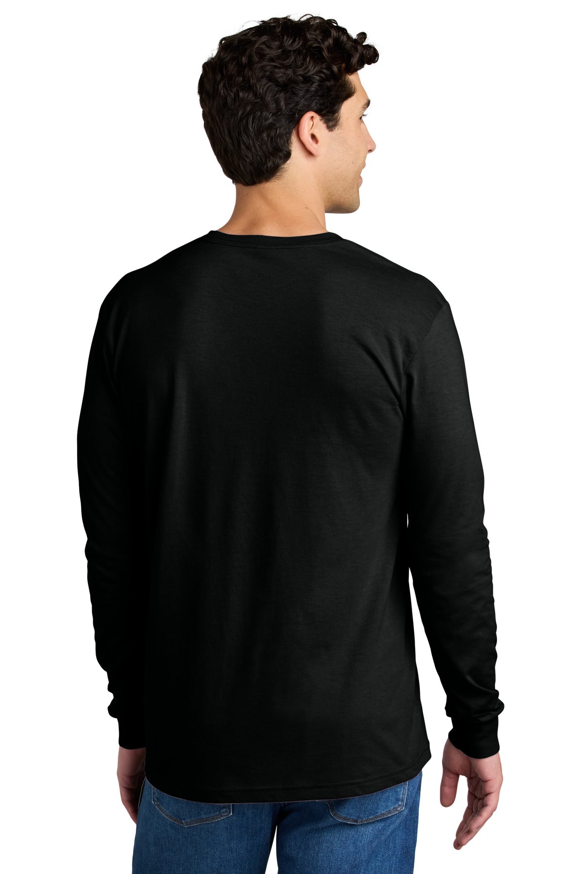Gildan Softstyle CVC Long Sleeve Tee 64440CVC - Pitch Black - back