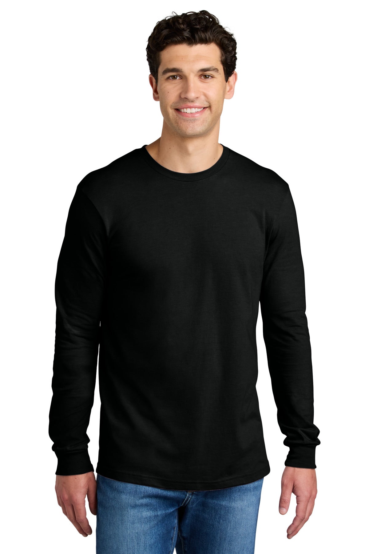 Gildan Softstyle CVC Long Sleeve Tee 64440CVC - Pitch Black - front