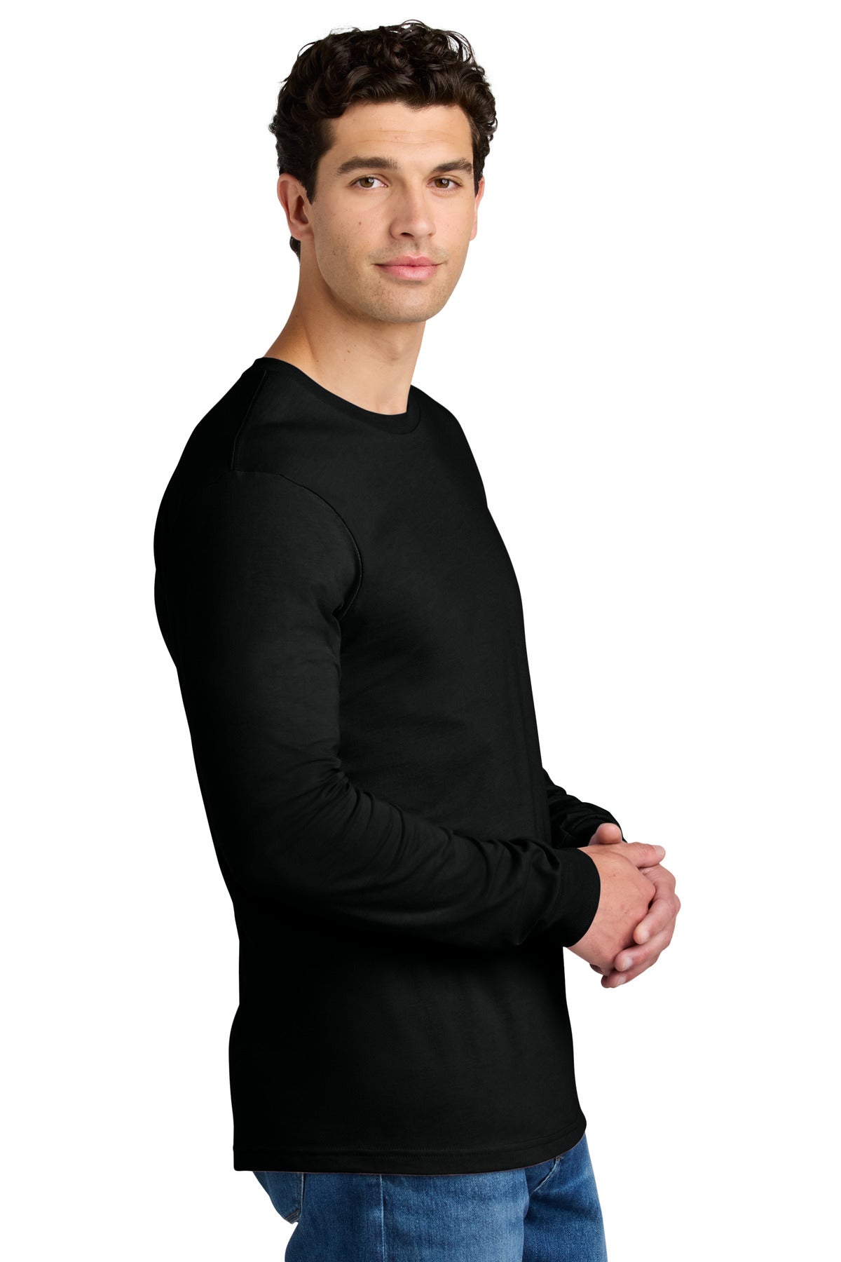 Gildan Softstyle CVC Long Sleeve Tee 64440CVC - Pitch Black - side