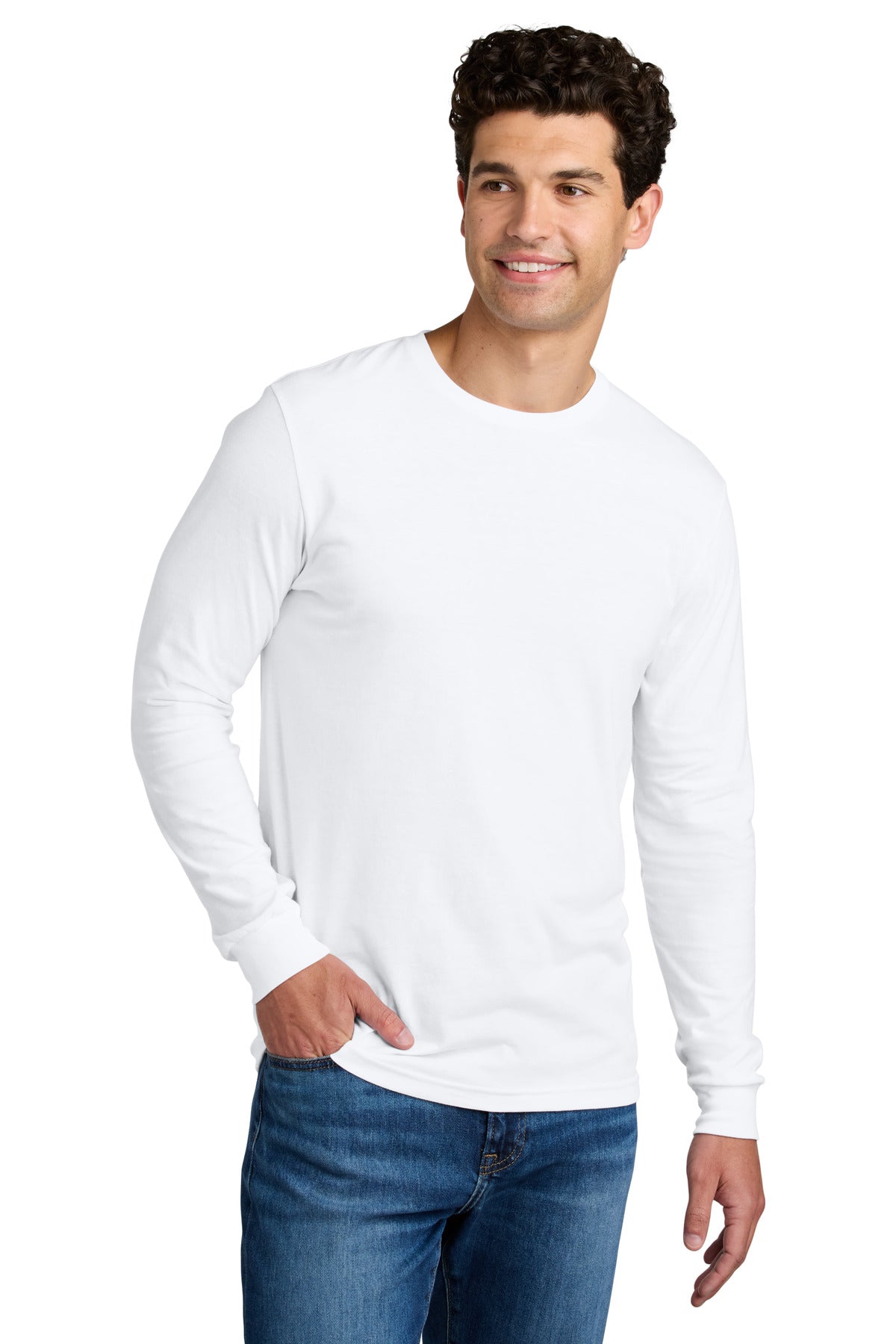 Gildan Softstyle CVC Long Sleeve Tee 64440CVC - White - front