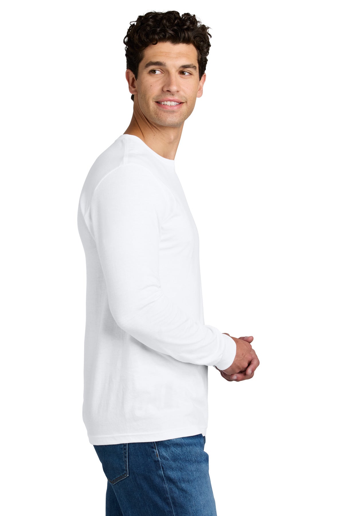 Gildan Softstyle CVC Long Sleeve Tee 64440CVC - White - side