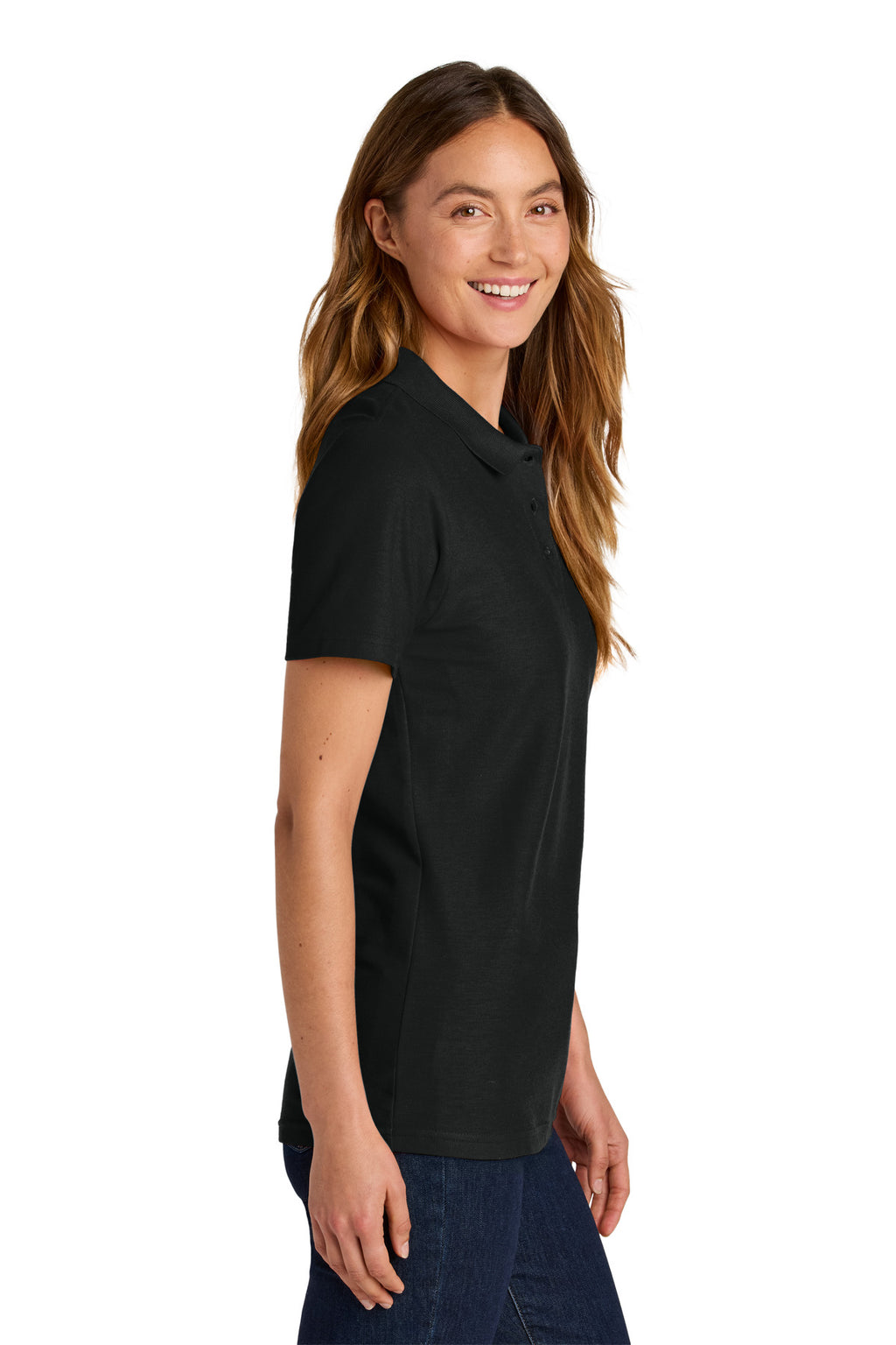 Gildan Softstyle Women's Pique Polo 64800L - Black - side